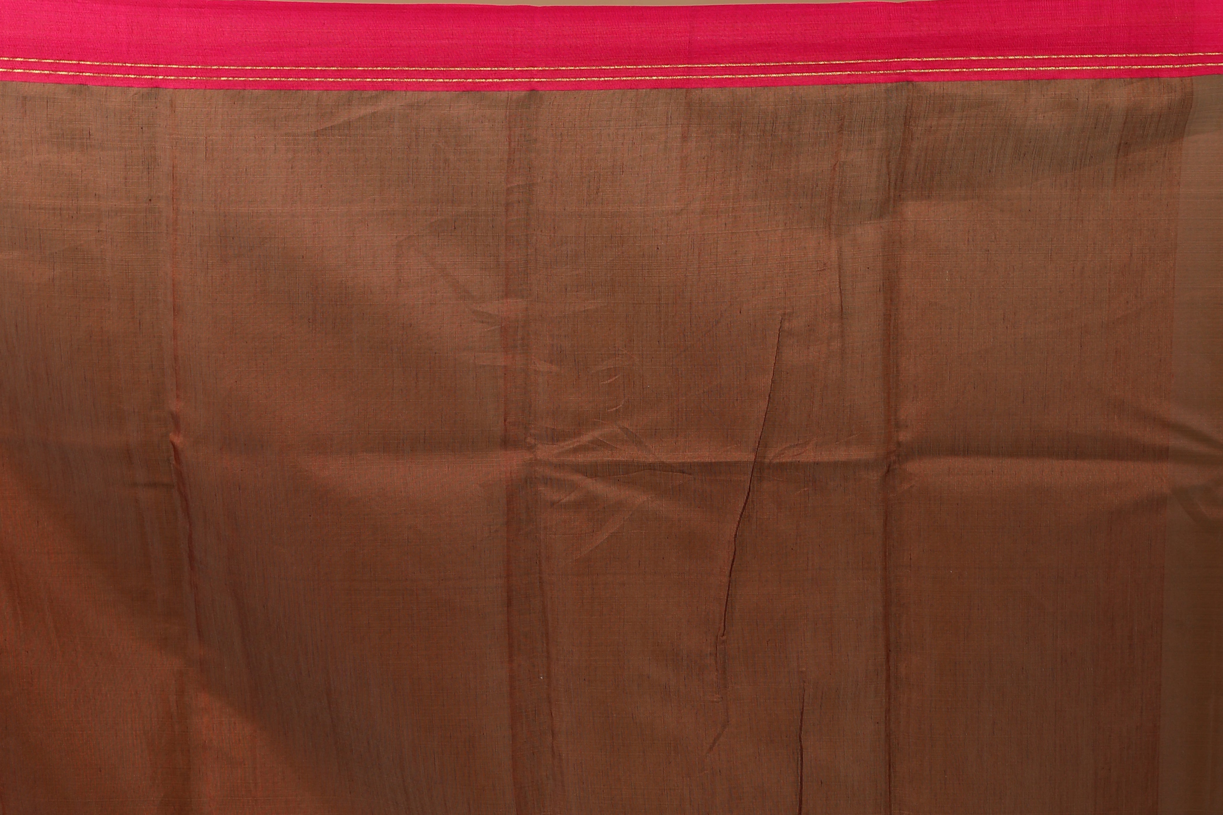 Brown Pure Muslin Saree