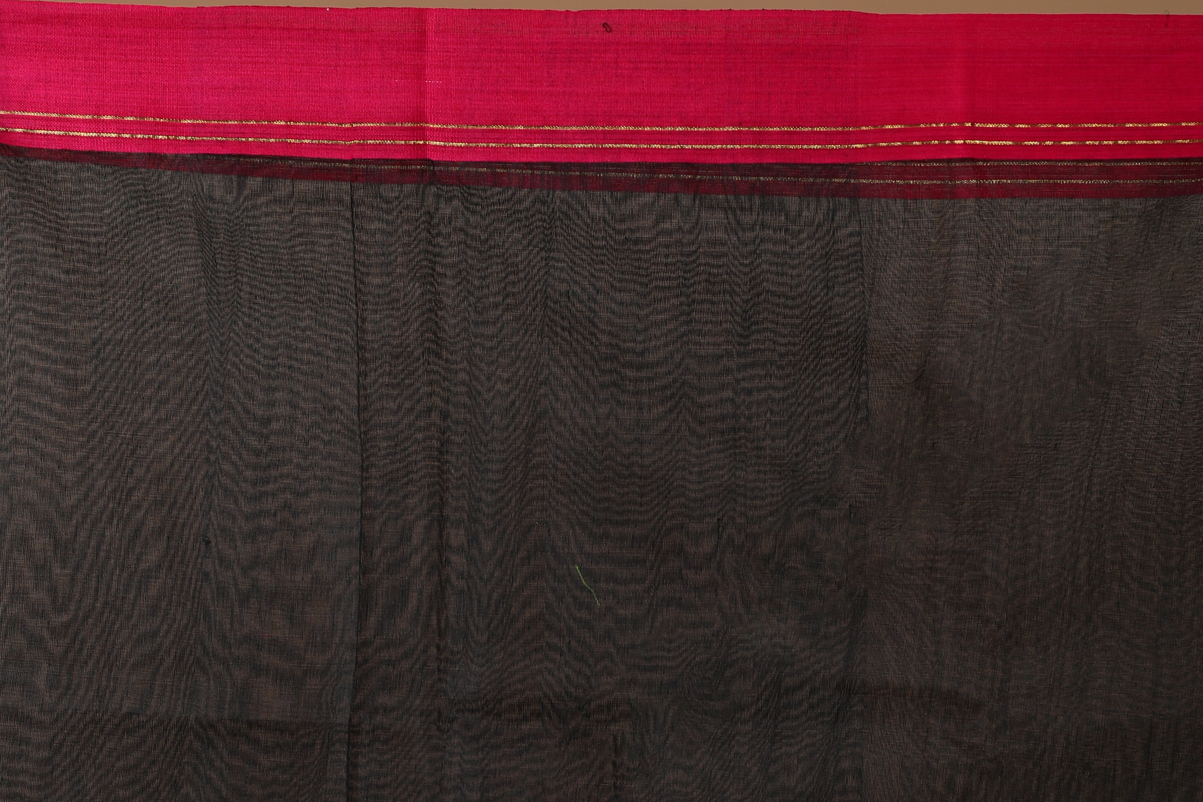 Black Pure Muslin Saree