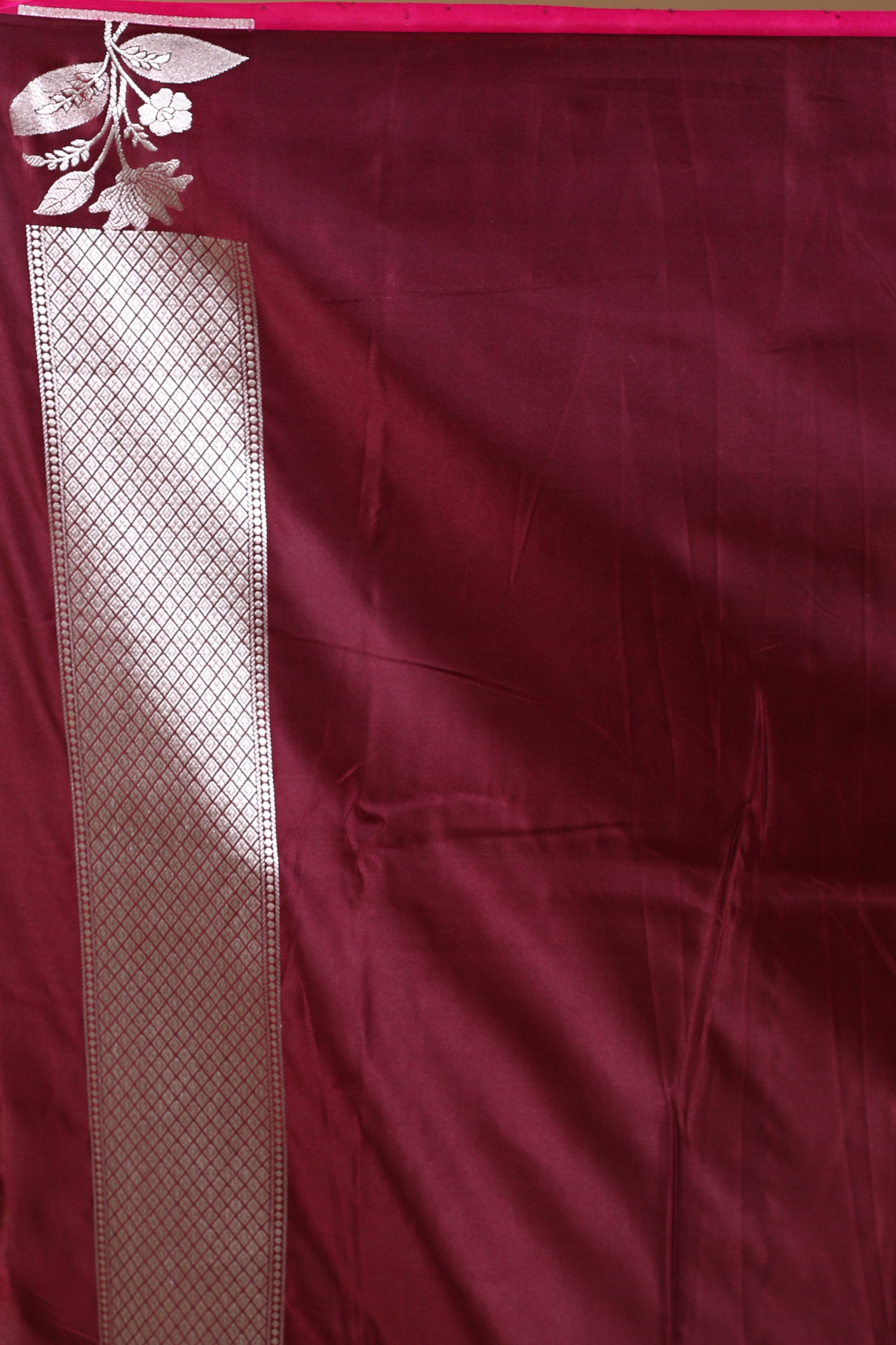 Wine Blended Katan Silk Saree