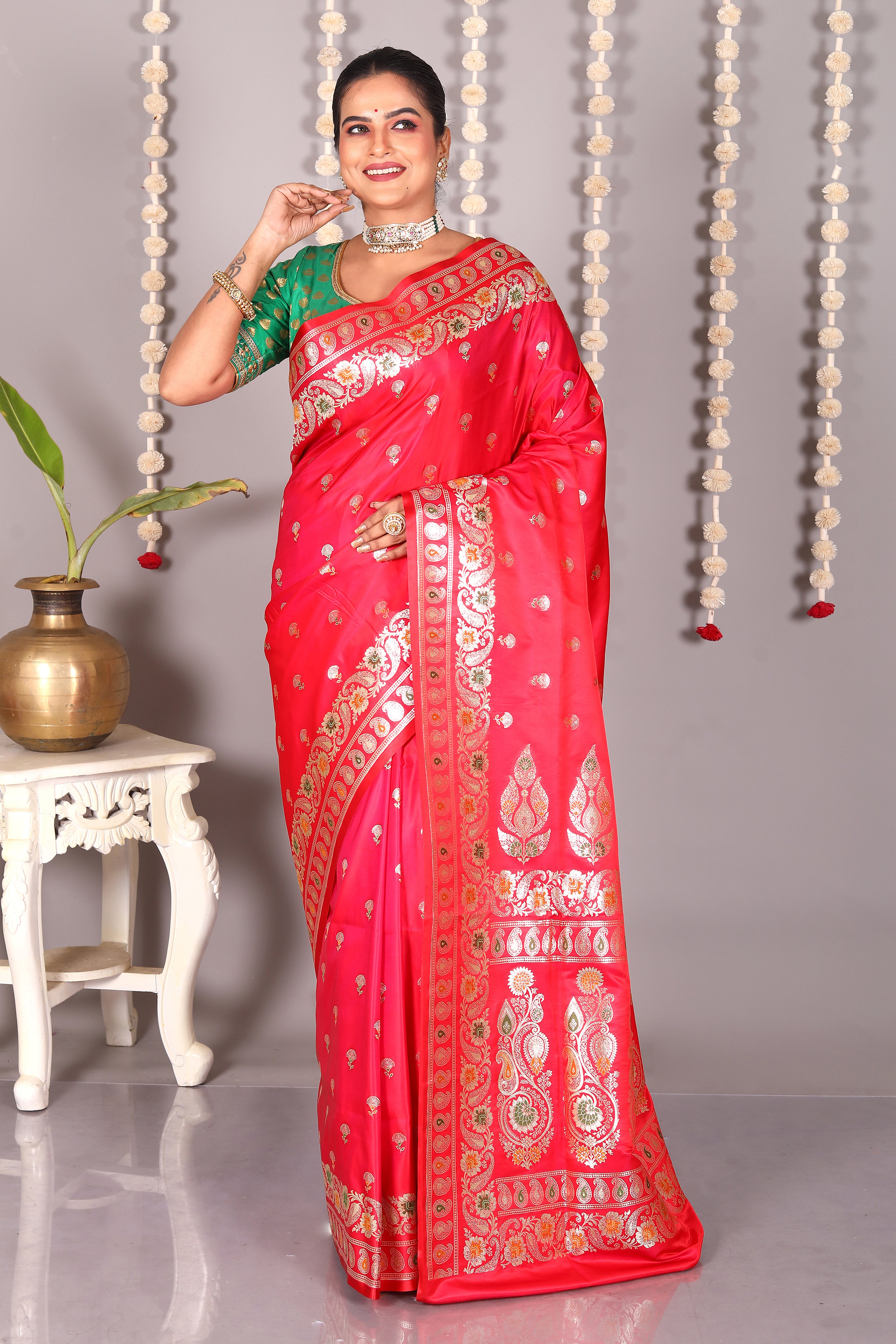 Pink Pure Banarasi Silk Saree - Keya Seth Exclusive