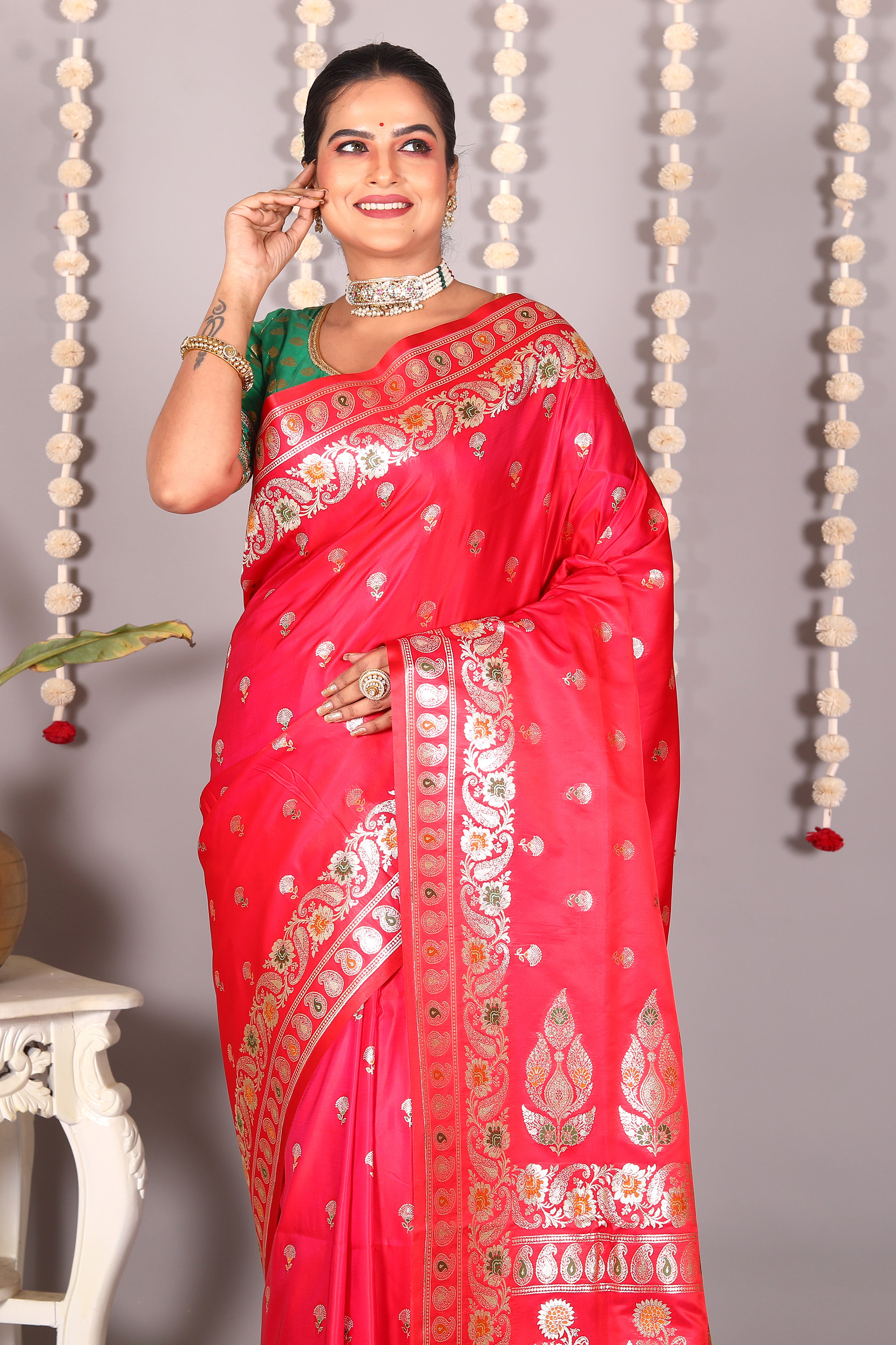 Pink Pure Banarasi Silk Saree - Keya Seth Exclusive