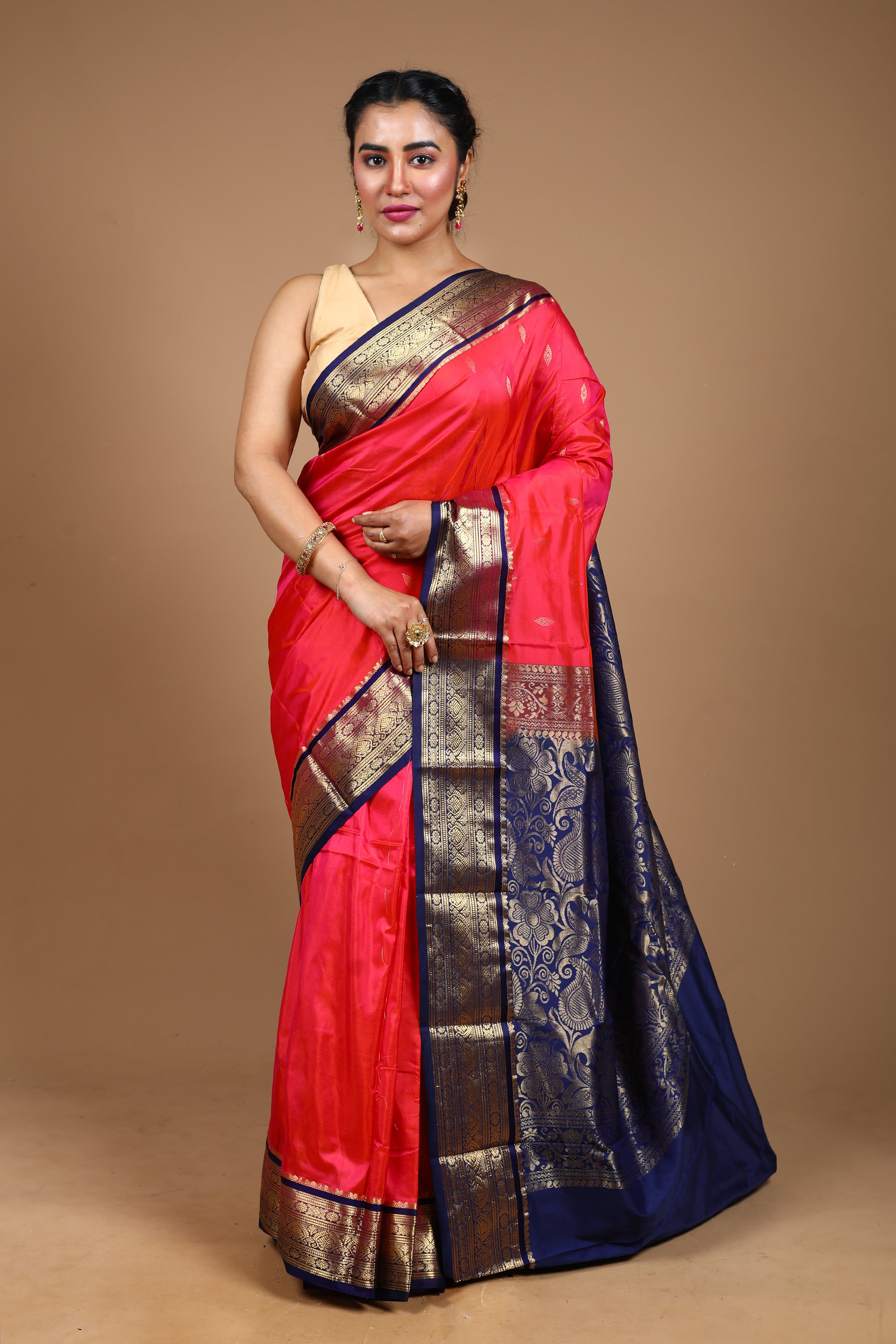 Pink Blended Kanjivaram Silk Saree