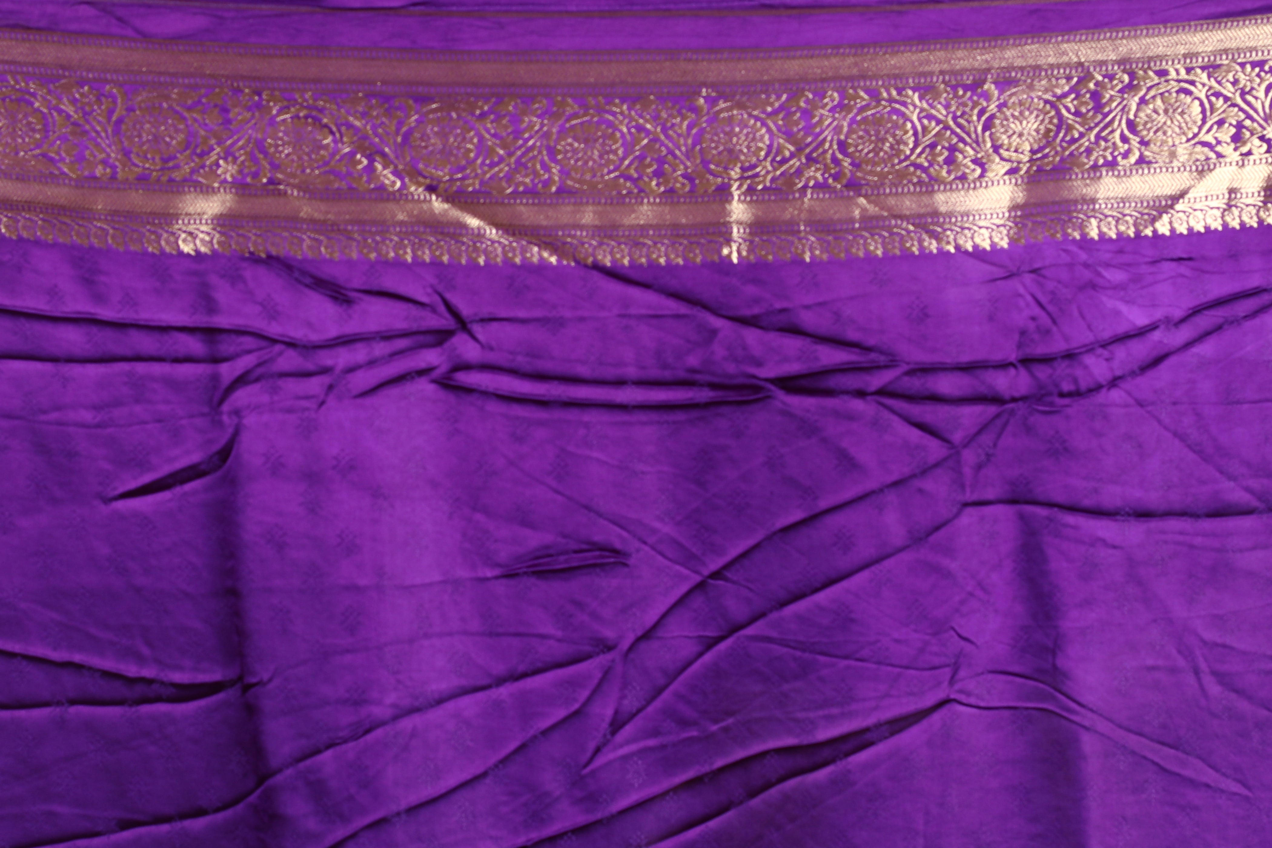 Purple Blended Satin Silk Saree