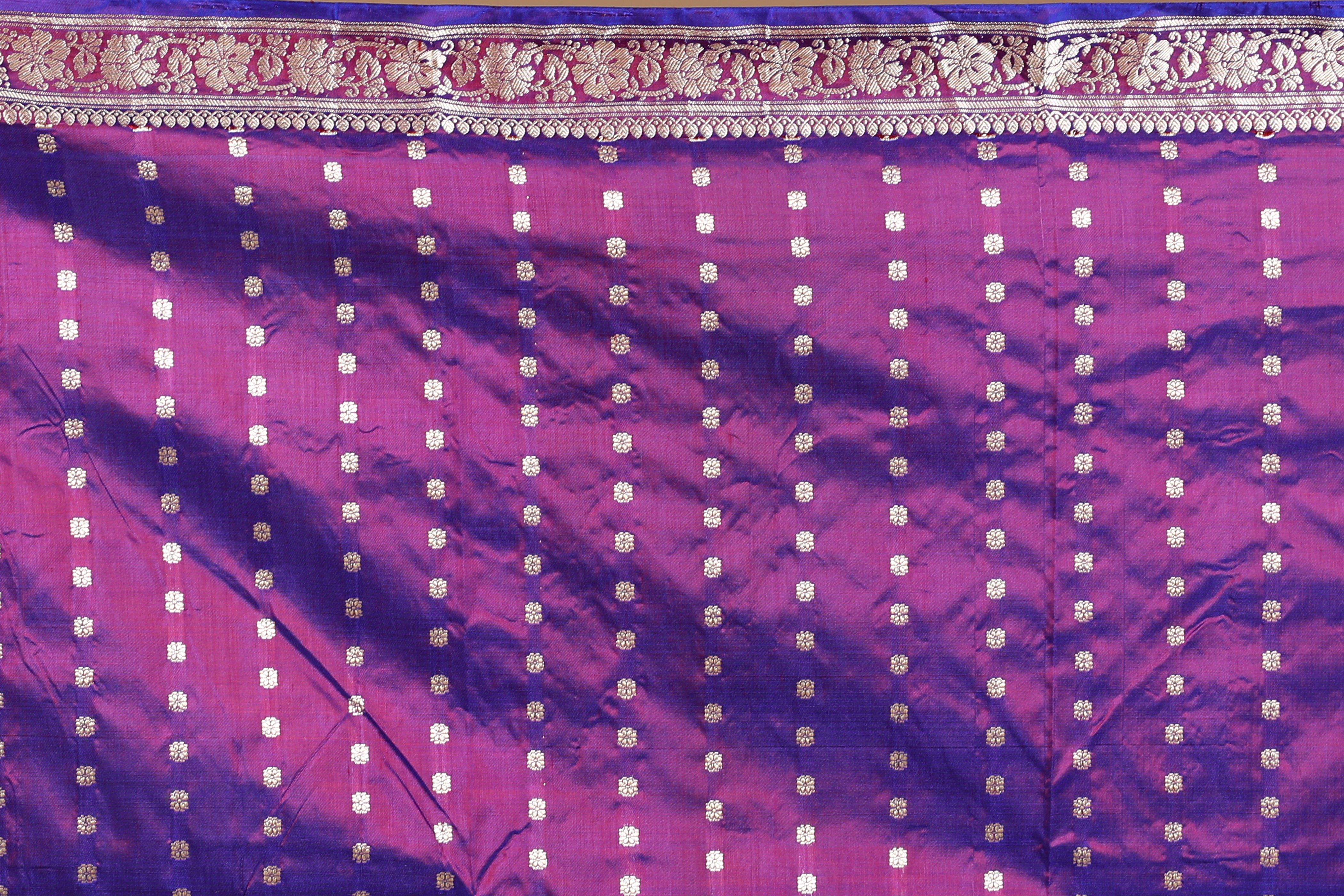 Purple Pure Katan Silk Saree
