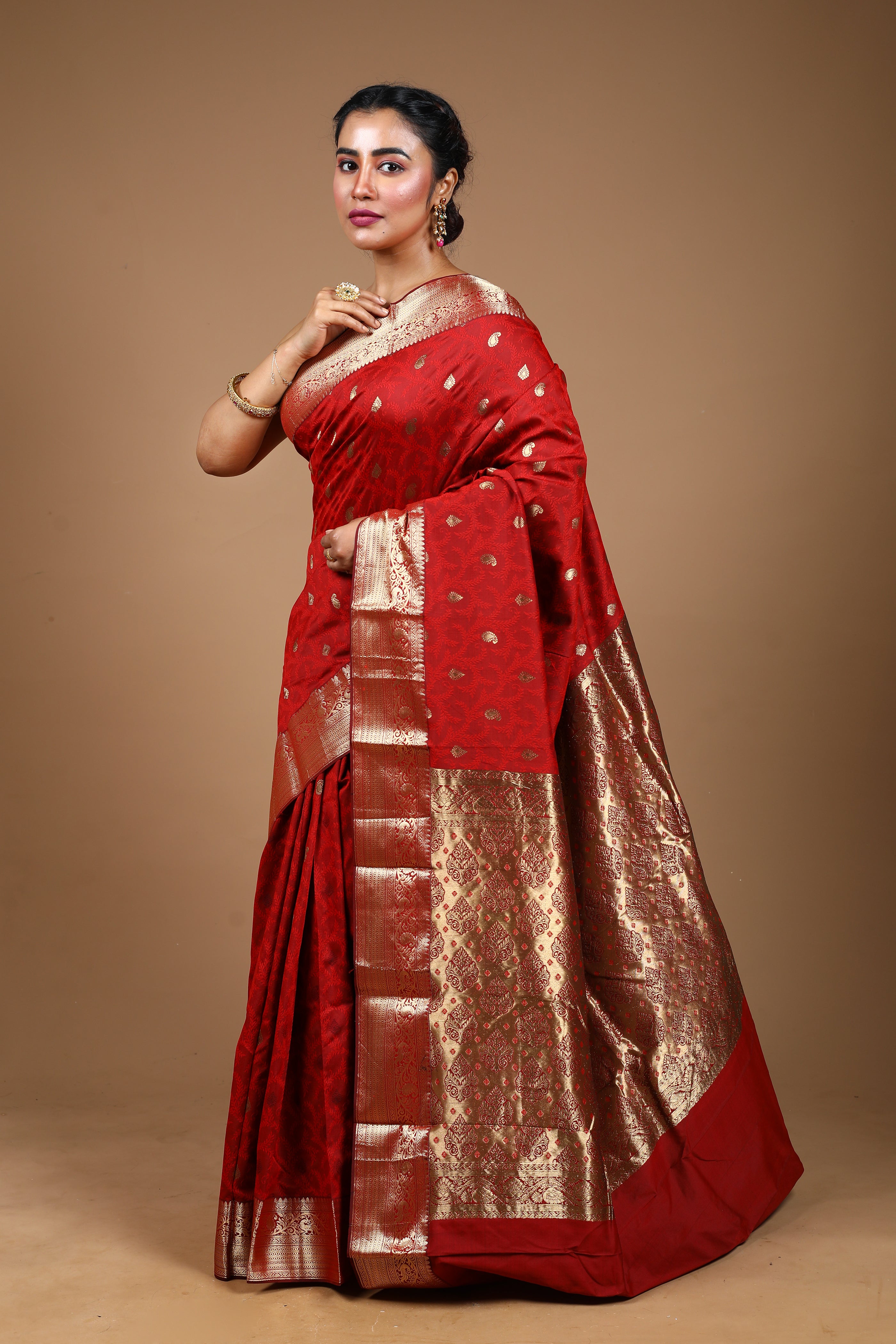 Maroon Pure Kanjivaram Silk Saree