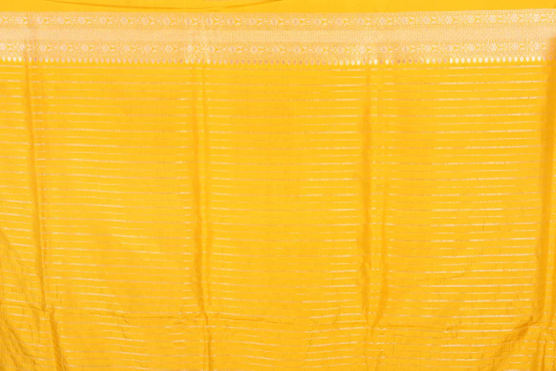 Yellow Pure Katan Saree - Keya Seth Exclusive