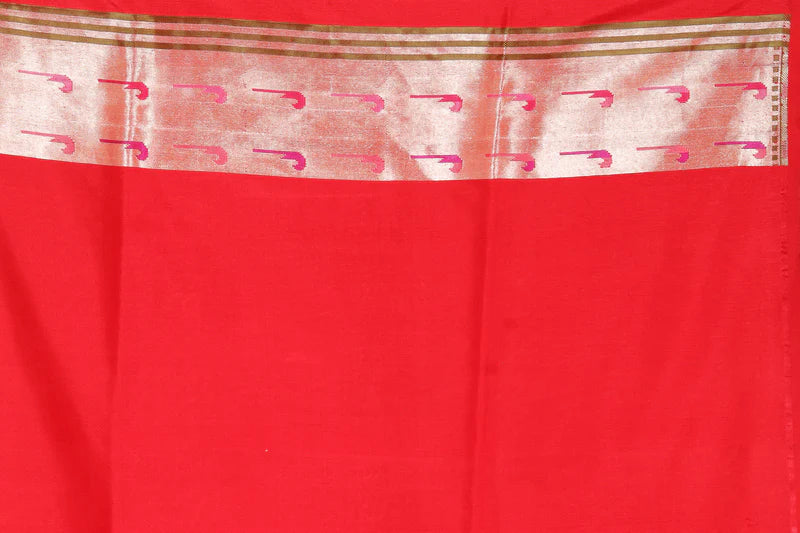 Red Pure Katan Silk Saree - Keya Seth Exclusive