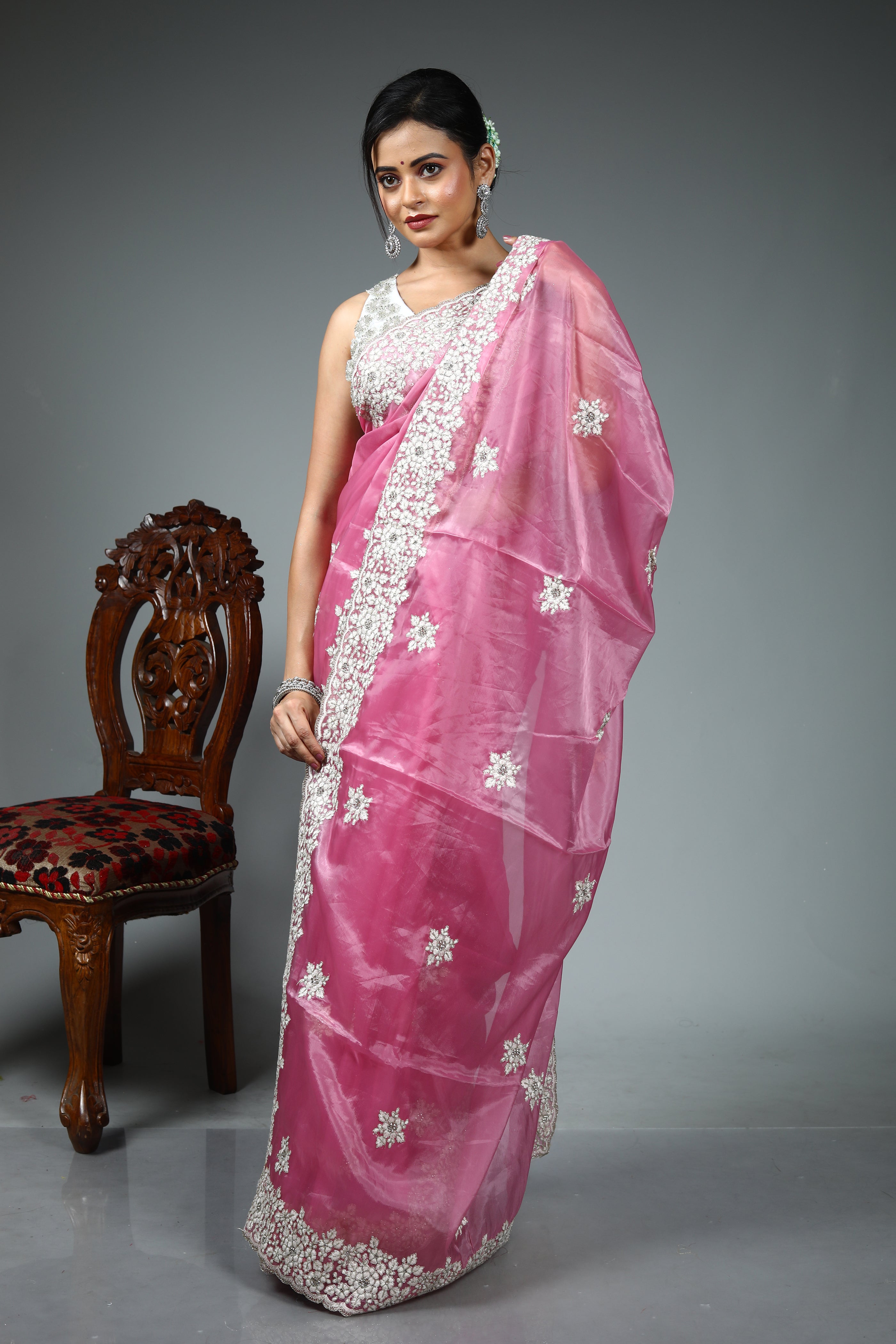 Pink Blended Jimmy Choo Saree