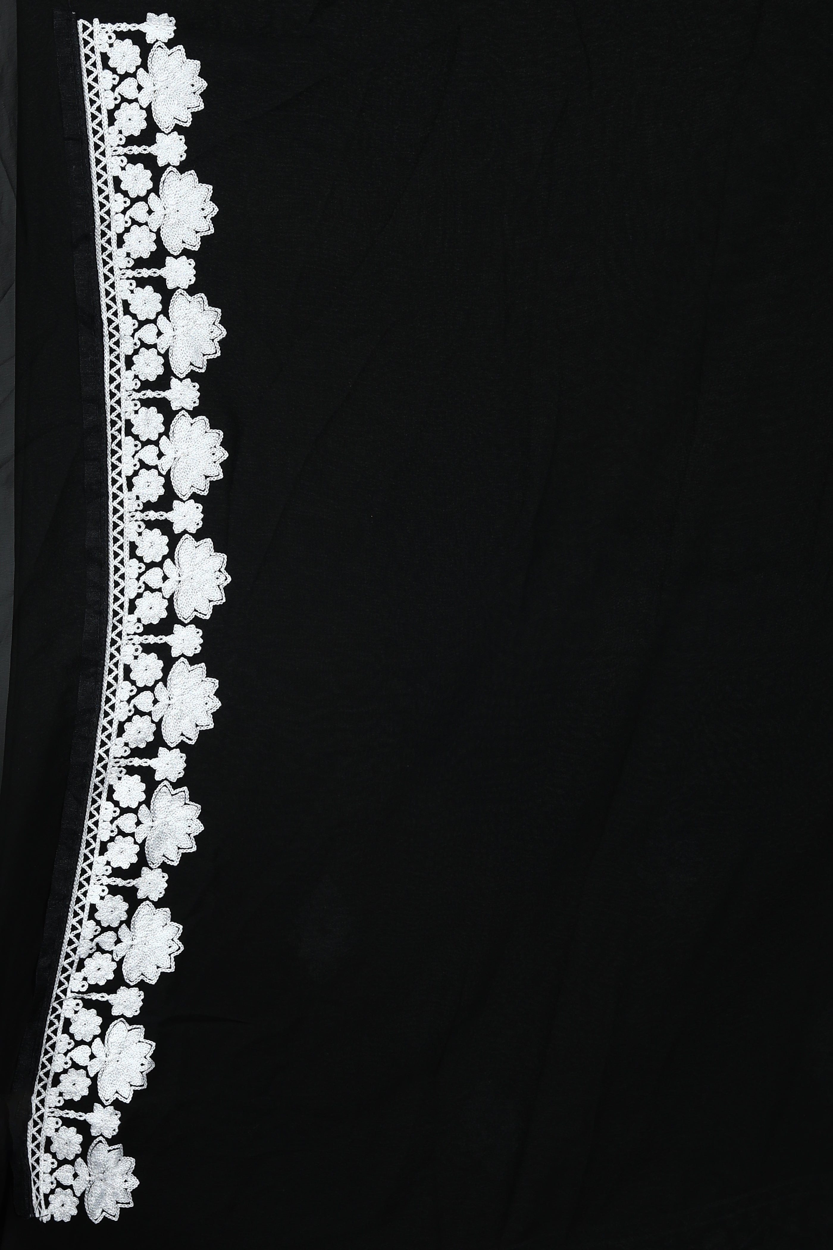 Black Blended Chiffon Saree