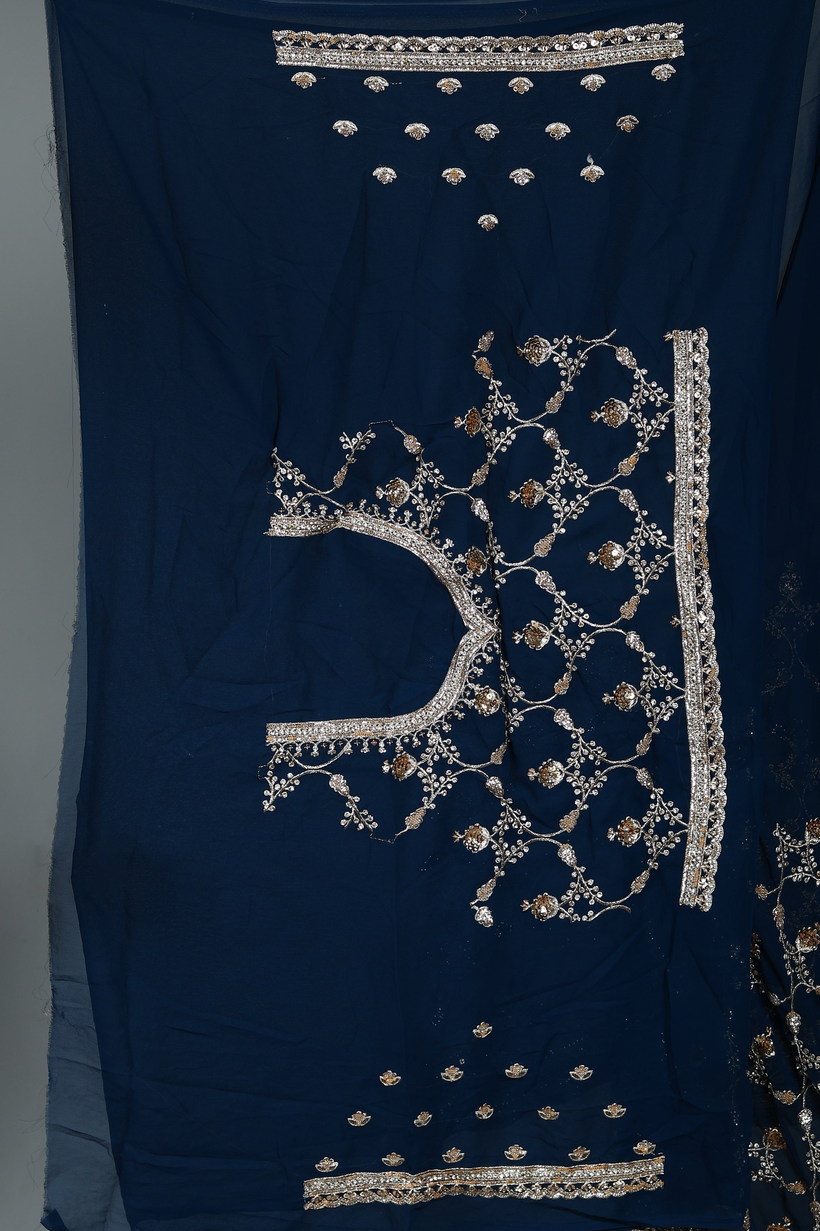 Midnight Blue Blended Georgette Saree