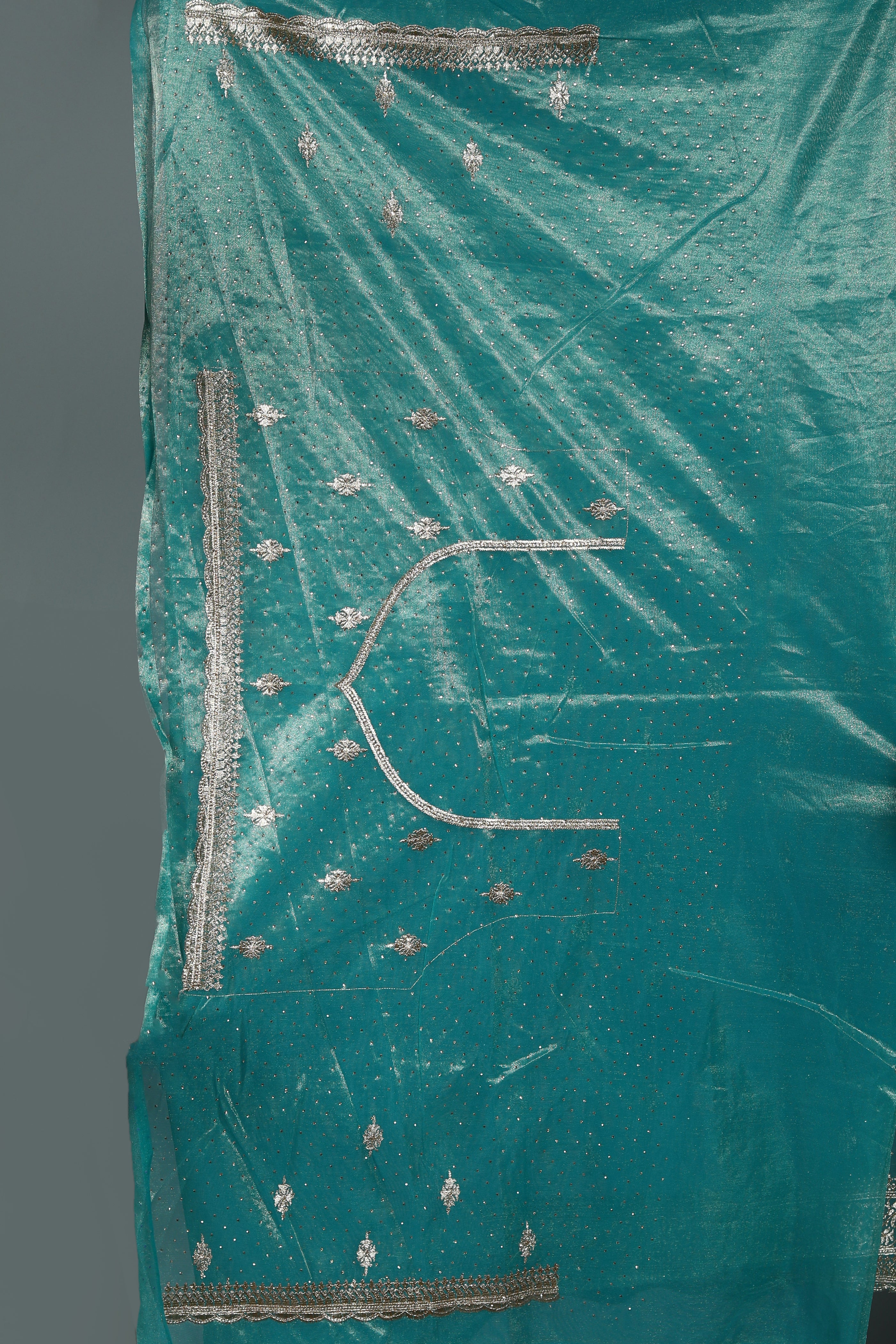 Sea Green Blended Jimmy Choo Saree