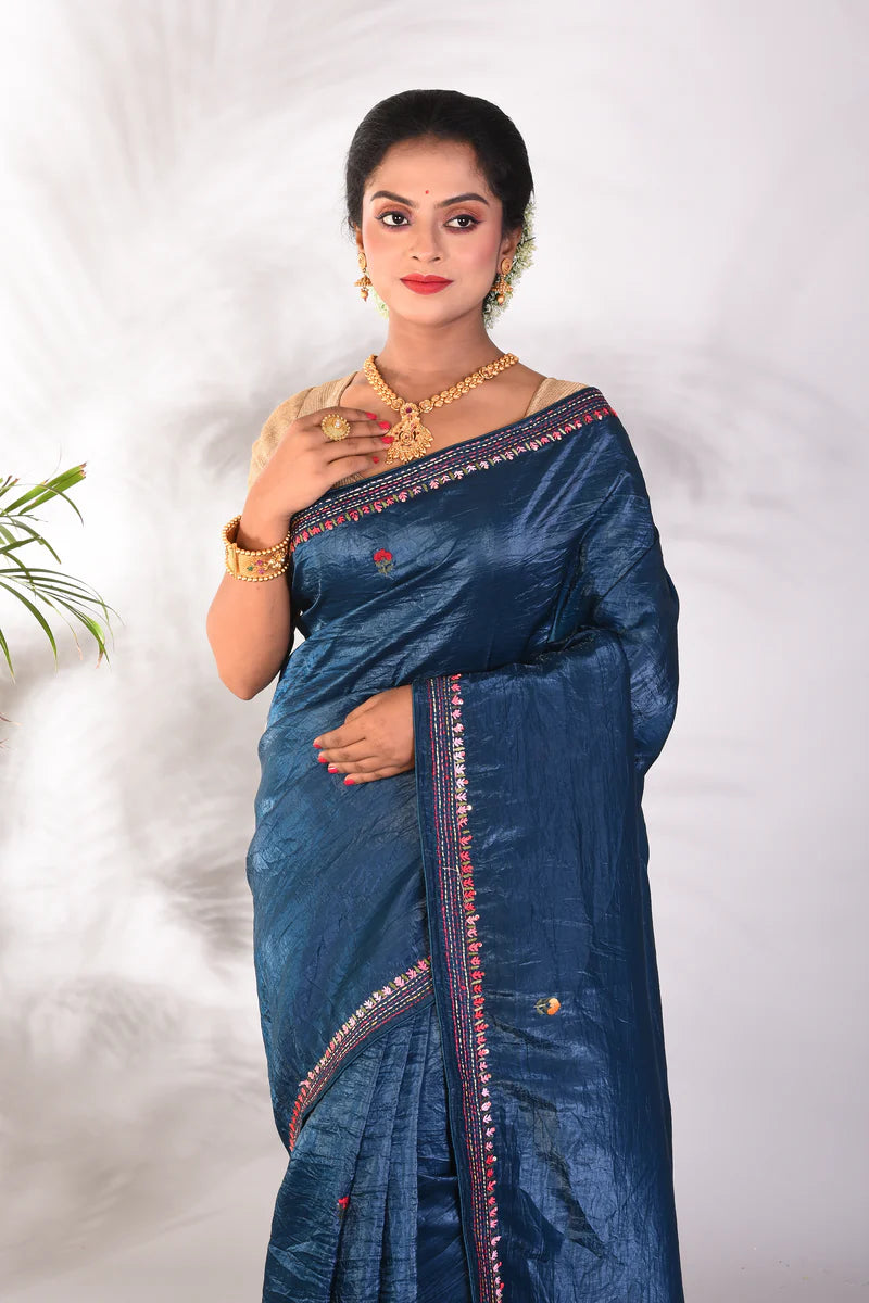 Blue Jimmy Choo Saree - Keya Seth Exclusive