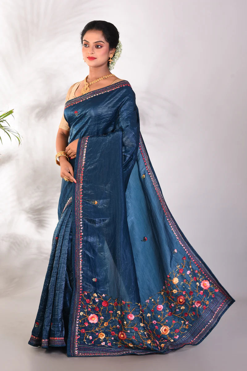 Blue Jimmy Choo Saree - Keya Seth Exclusive