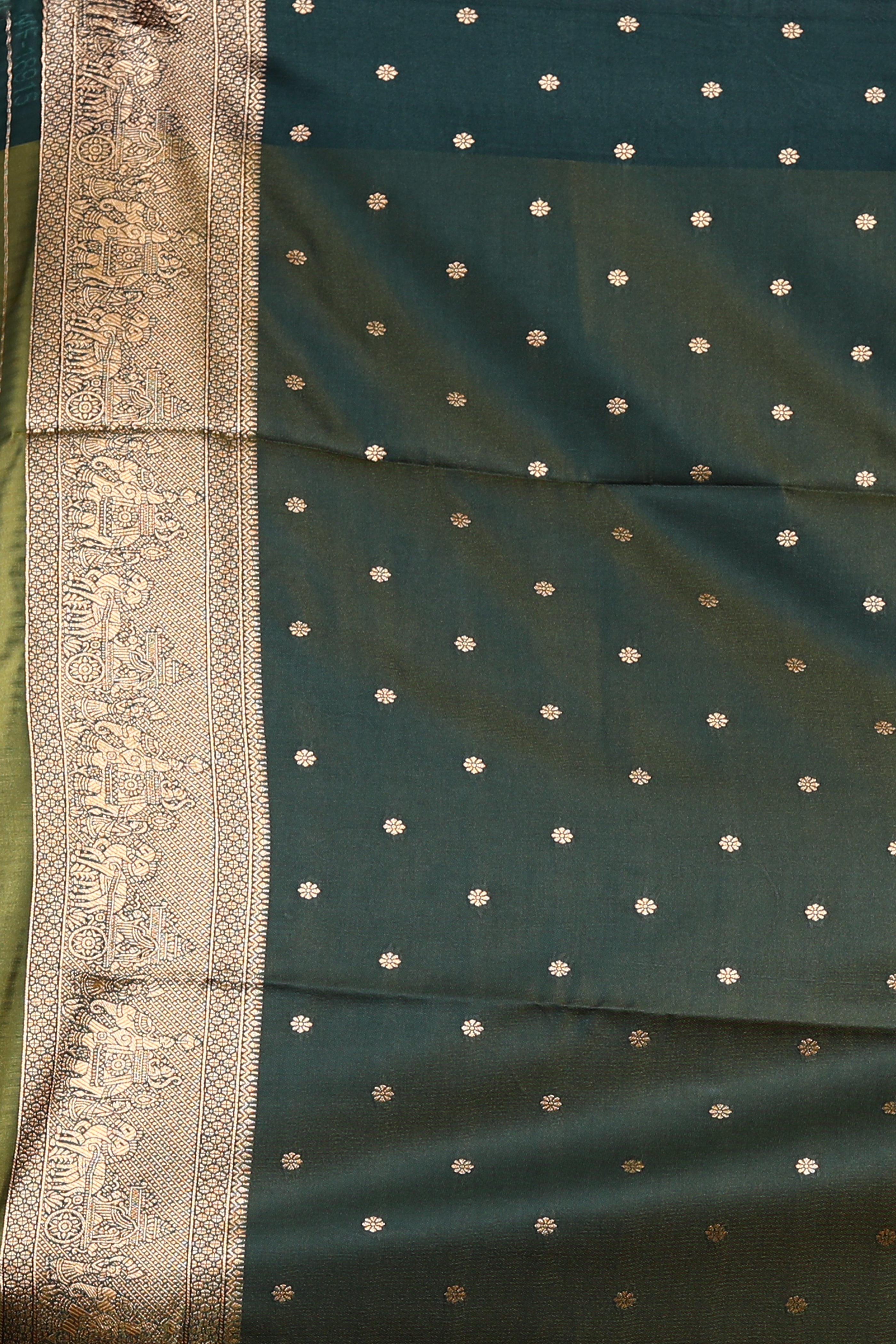 Olive Green Blended Silk Saree
