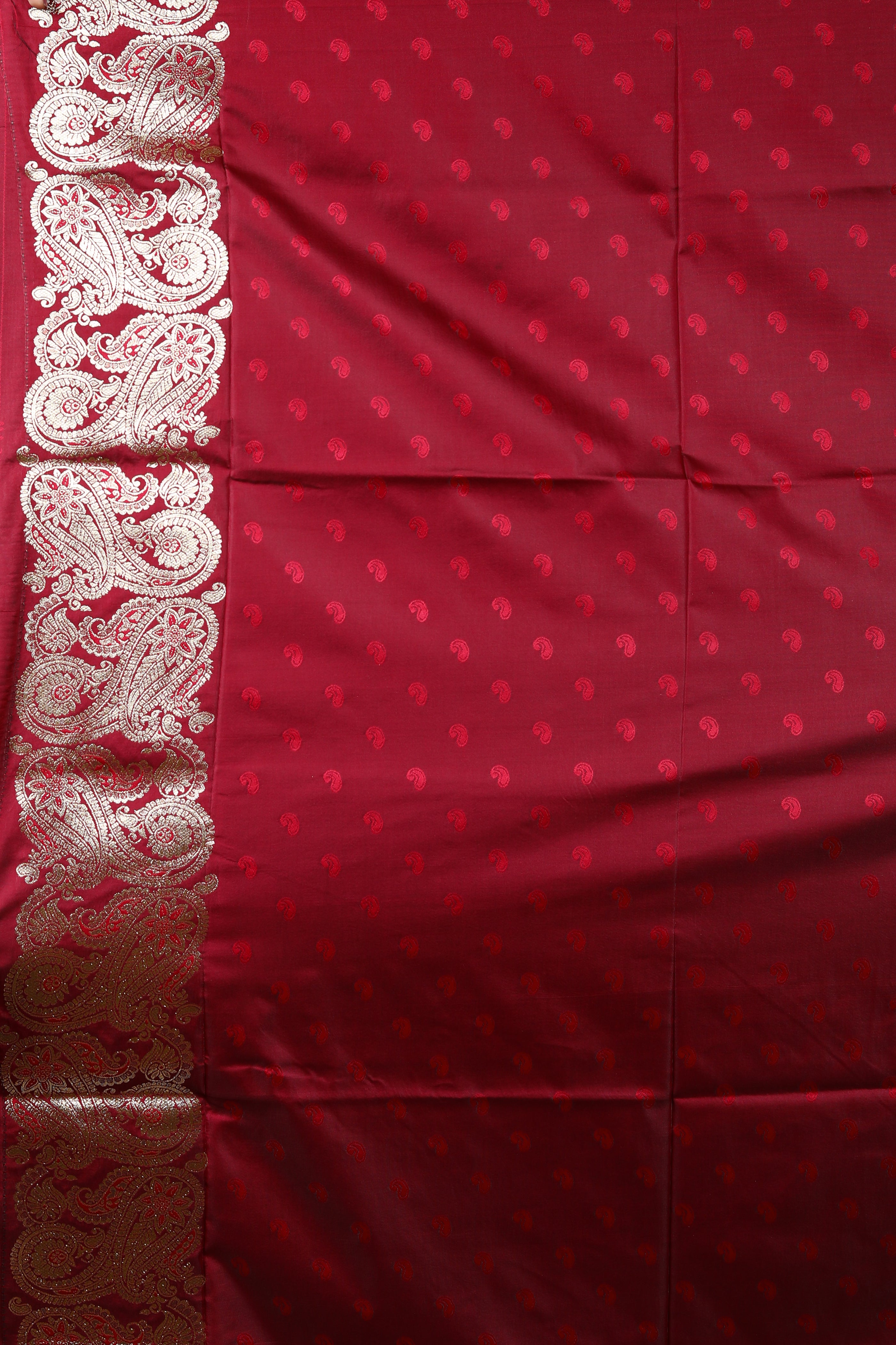 Maroon Blended Satin Silk Saree