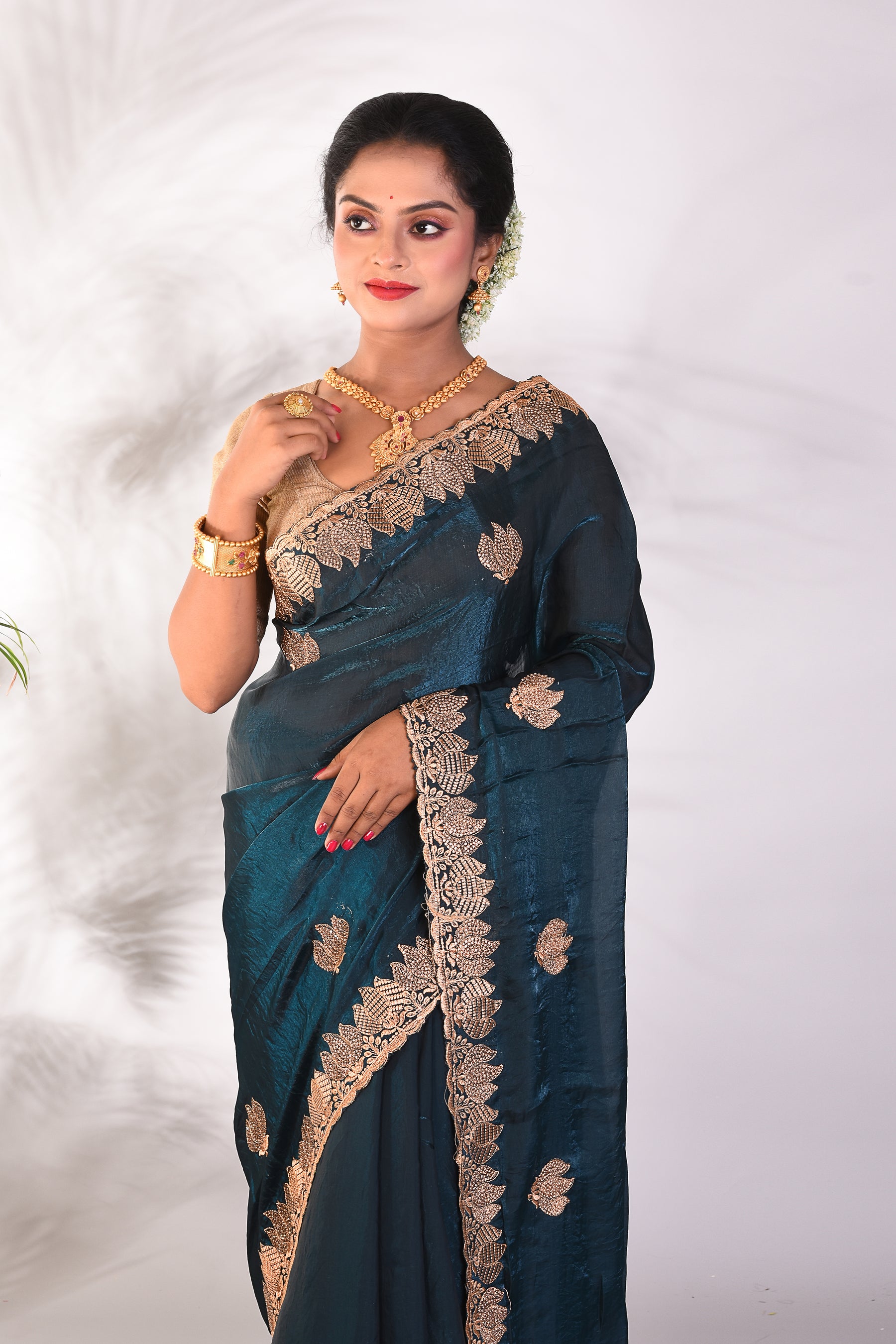 Blue Organza Saree - Keya Seth Exclusive
