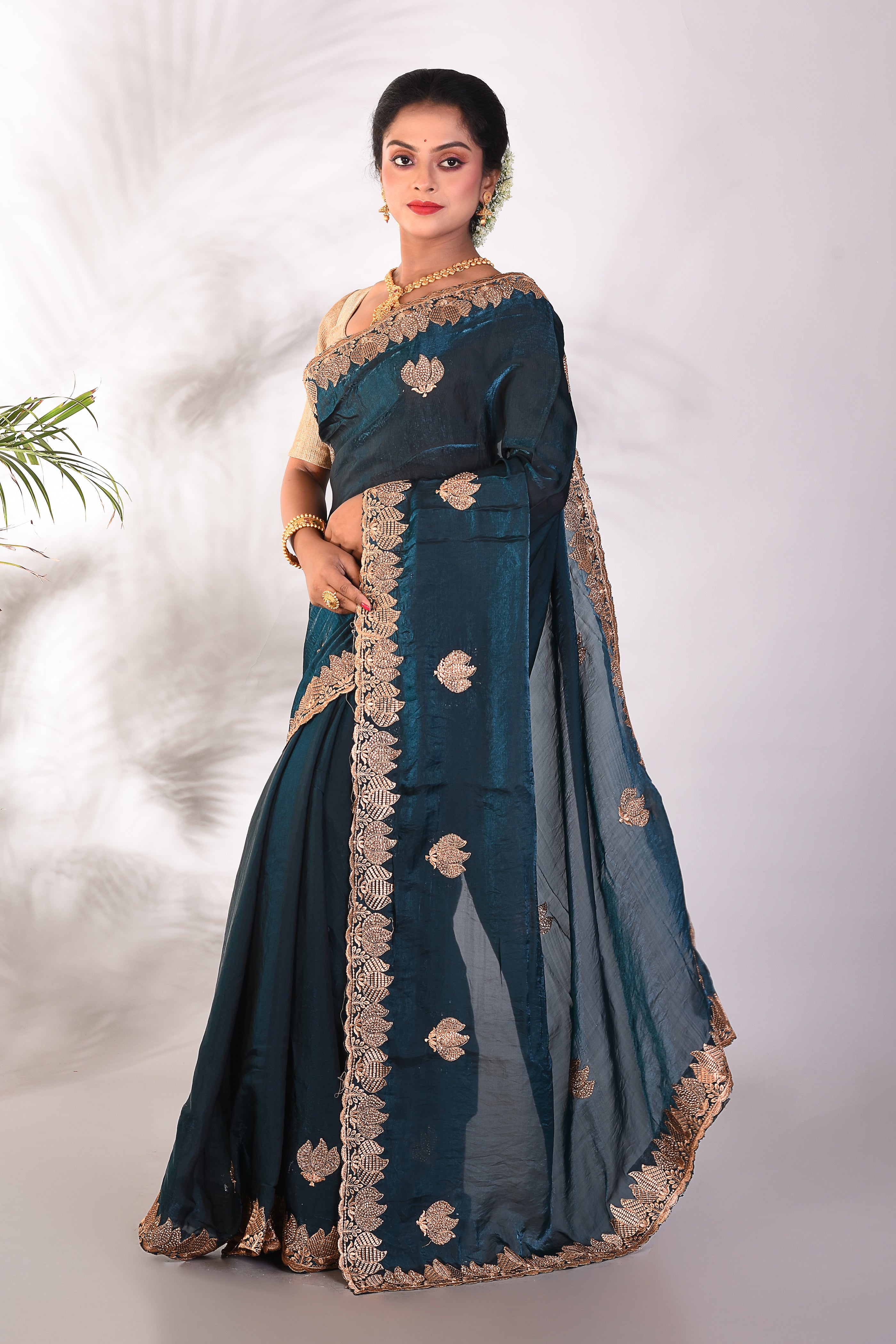 Blue Organza Saree - Keya Seth Exclusive