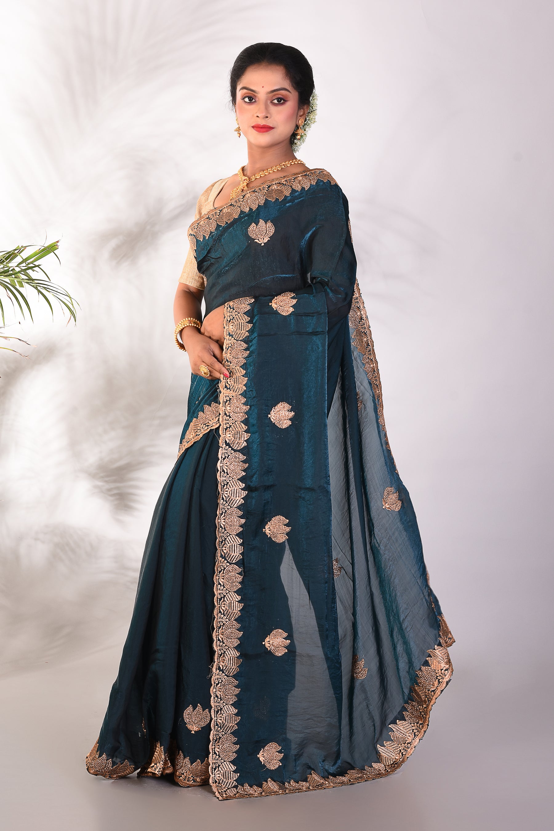 Blue Organza Saree - Keya Seth Exclusive