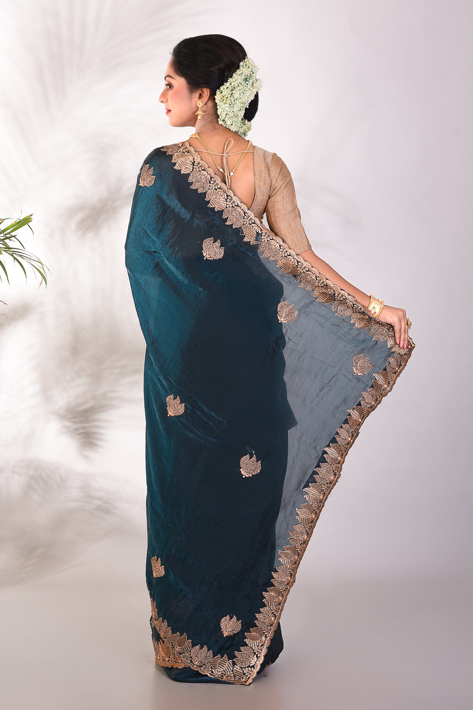 Blue Organza Saree - Keya Seth Exclusive
