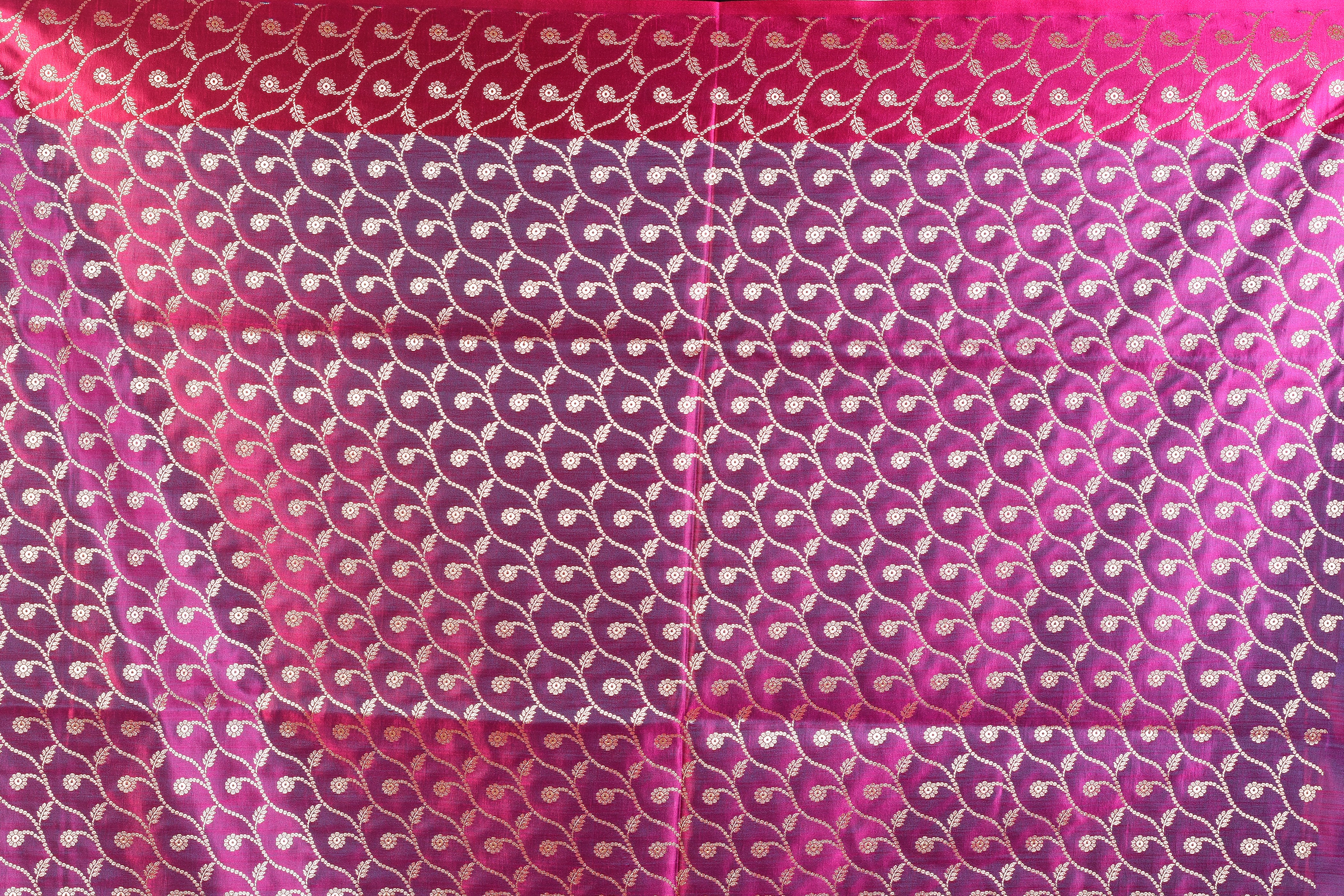 Magenta Mushroo Silk Saree, - Keya Seth Exclusive