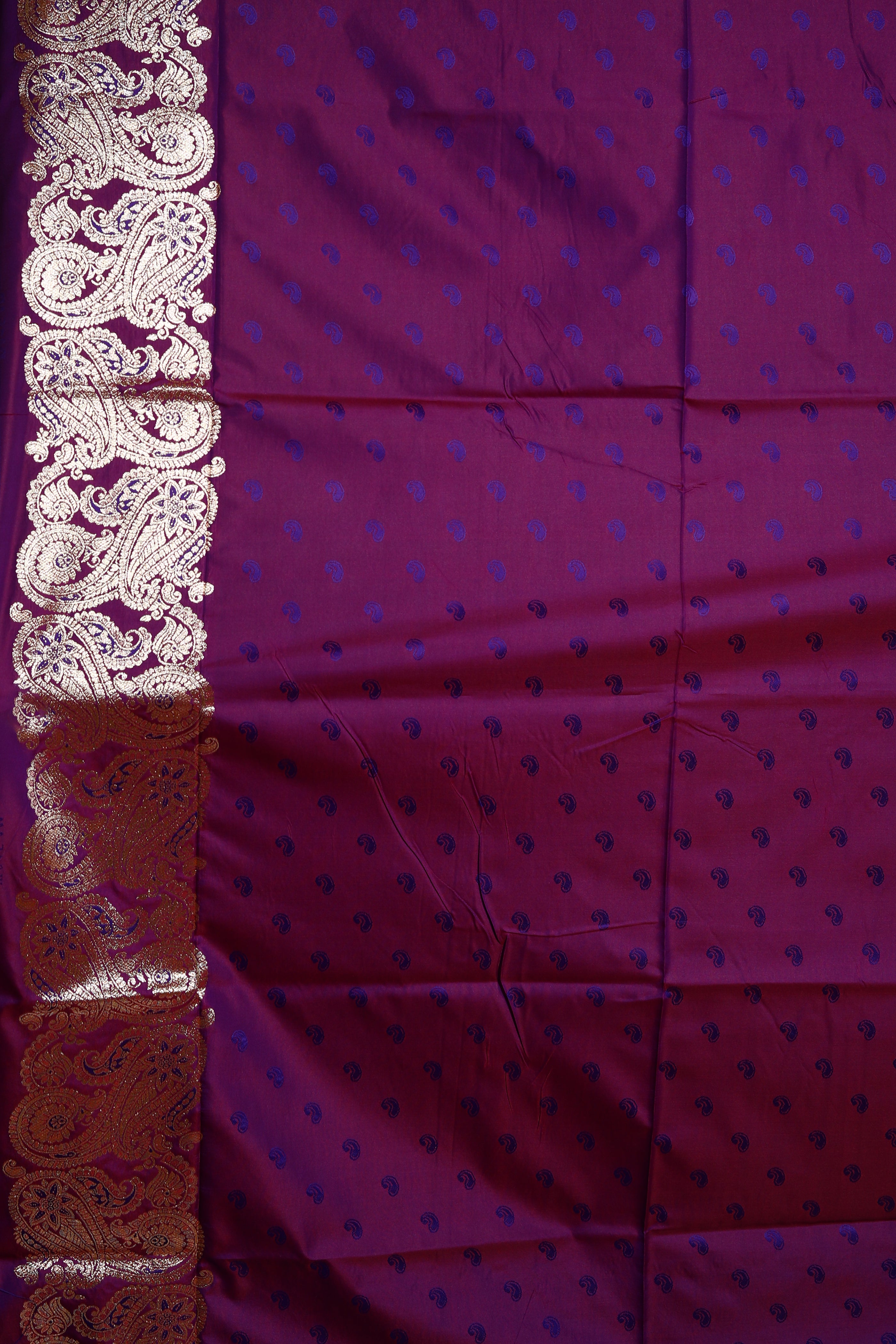 Magenta Blended Satin Silk Saree