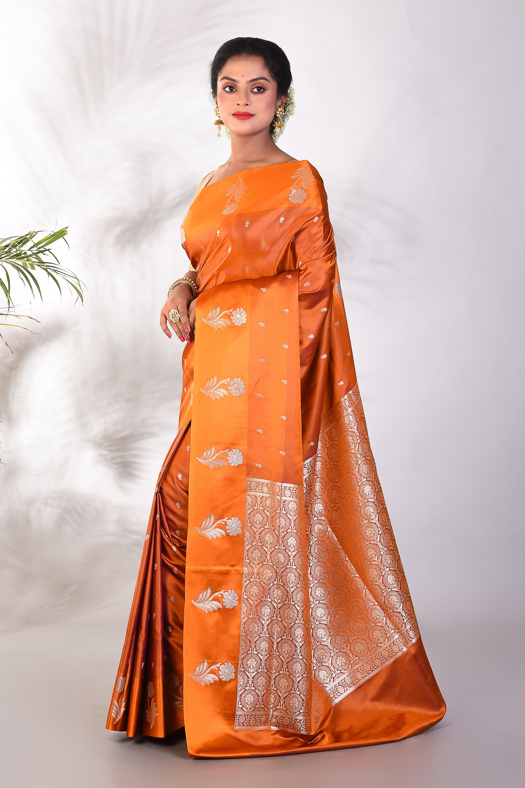 Mustard Mushroo Silk Saree - Keya Seth Exclusive