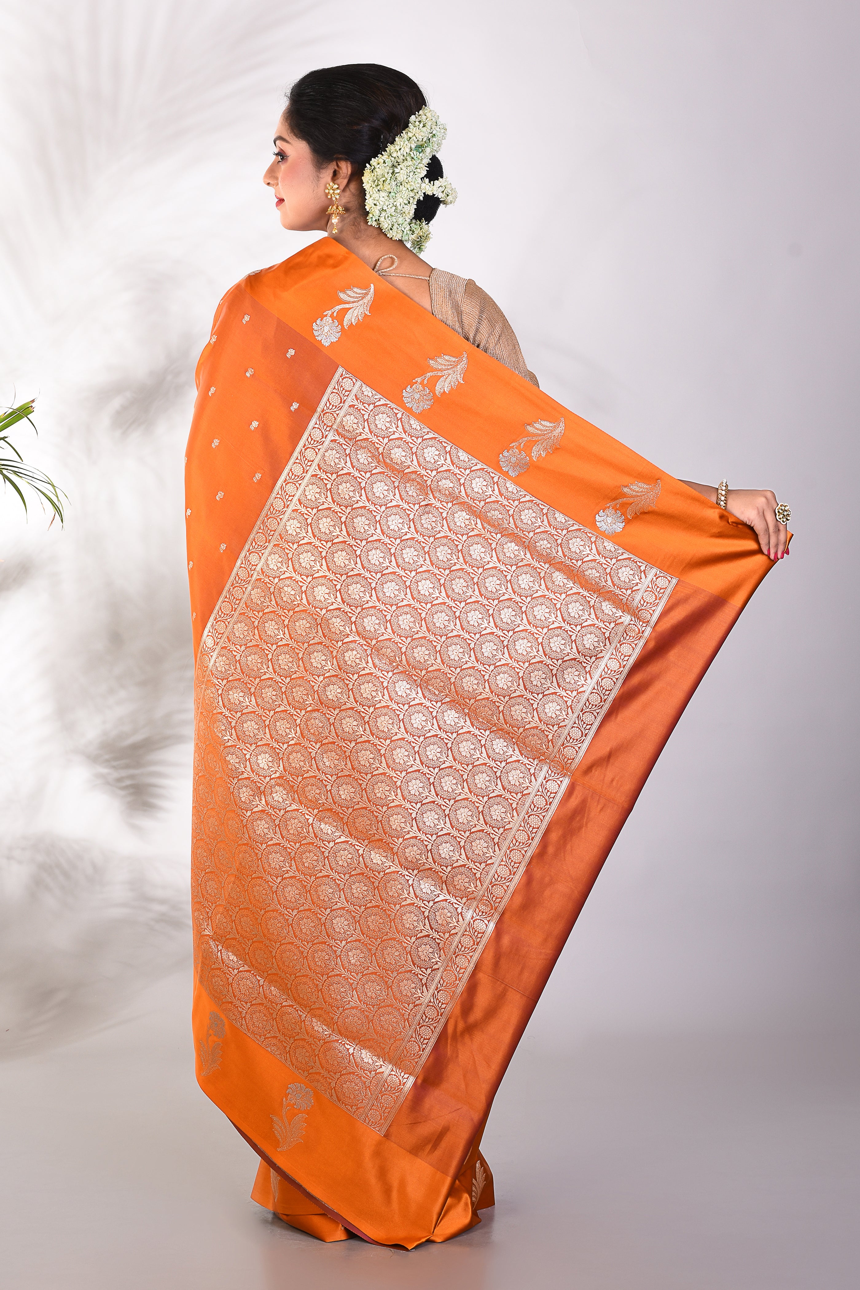 Mustard Mushroo Silk Saree - Keya Seth Exclusive