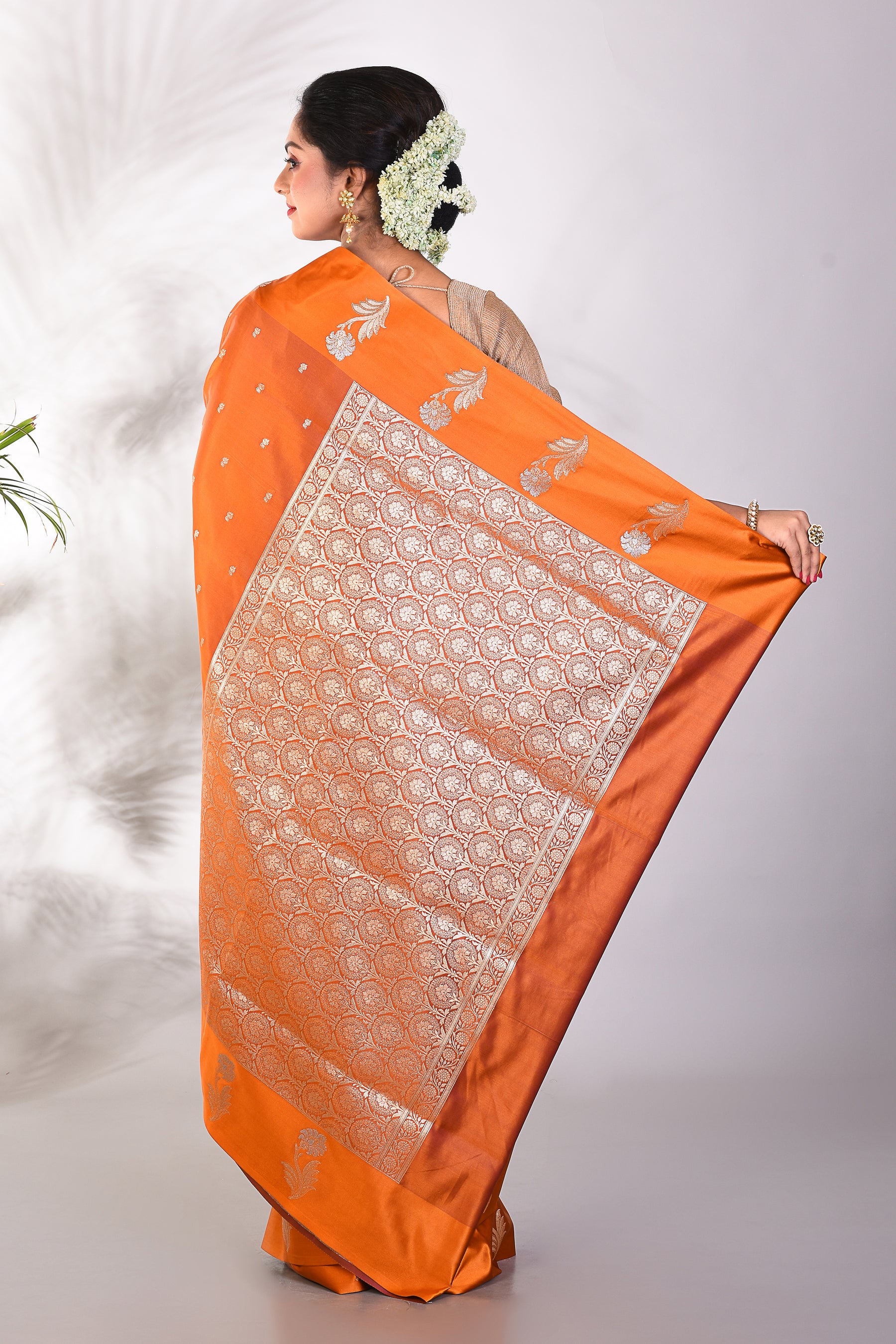 Mustard Mushroo Silk Saree - Keya Seth Exclusive