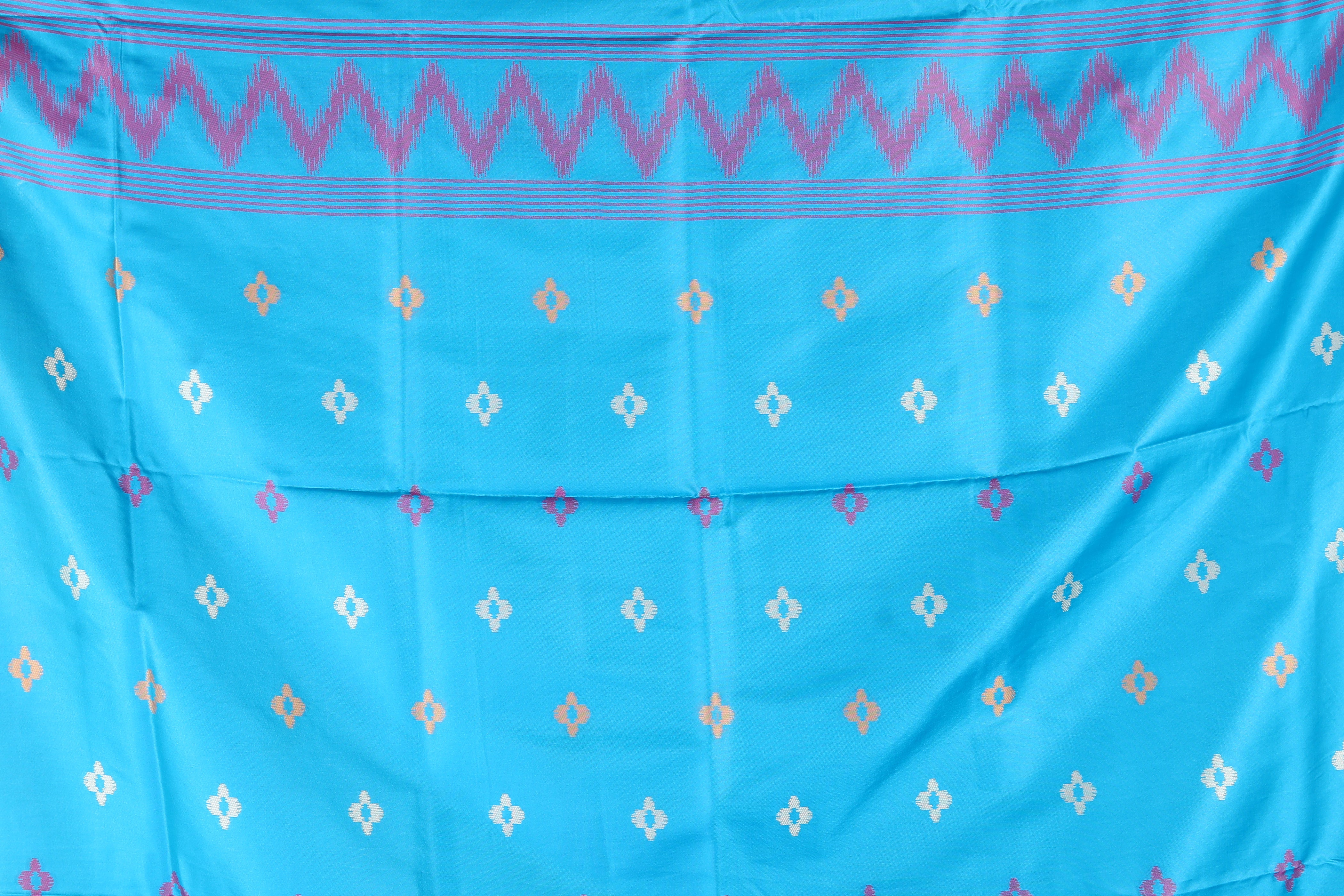 Sea Green Blended Ikkat Silk Saree - Keya Seth Exclusive