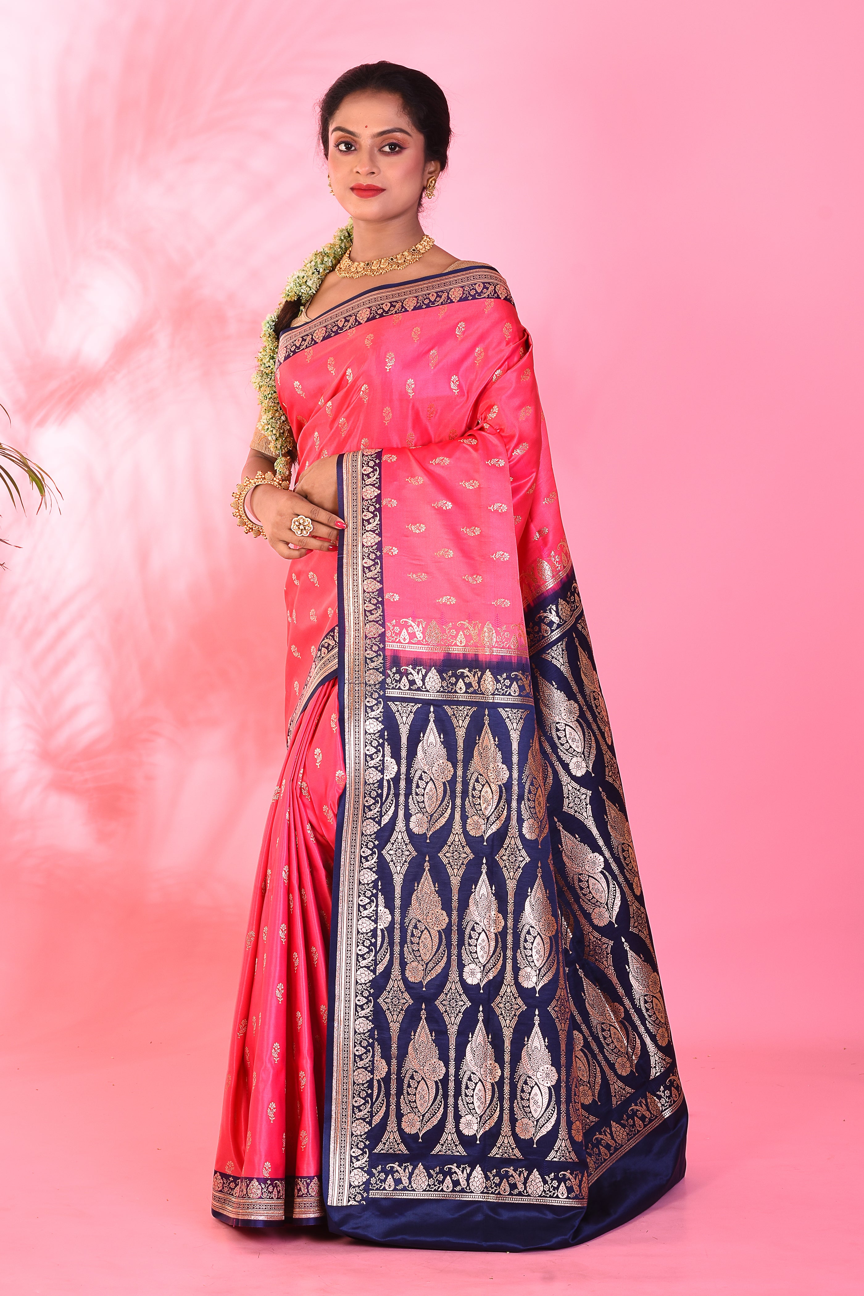 Pink Mushroo Silk Saree - Keya Seth Exclusive
