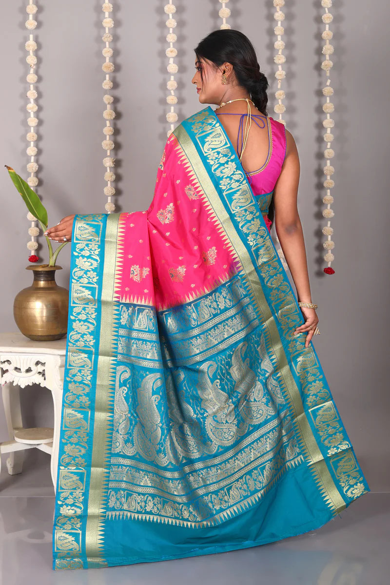 Pink Blended Kanjivaram Silk Saree - Keya Seth Exclusive