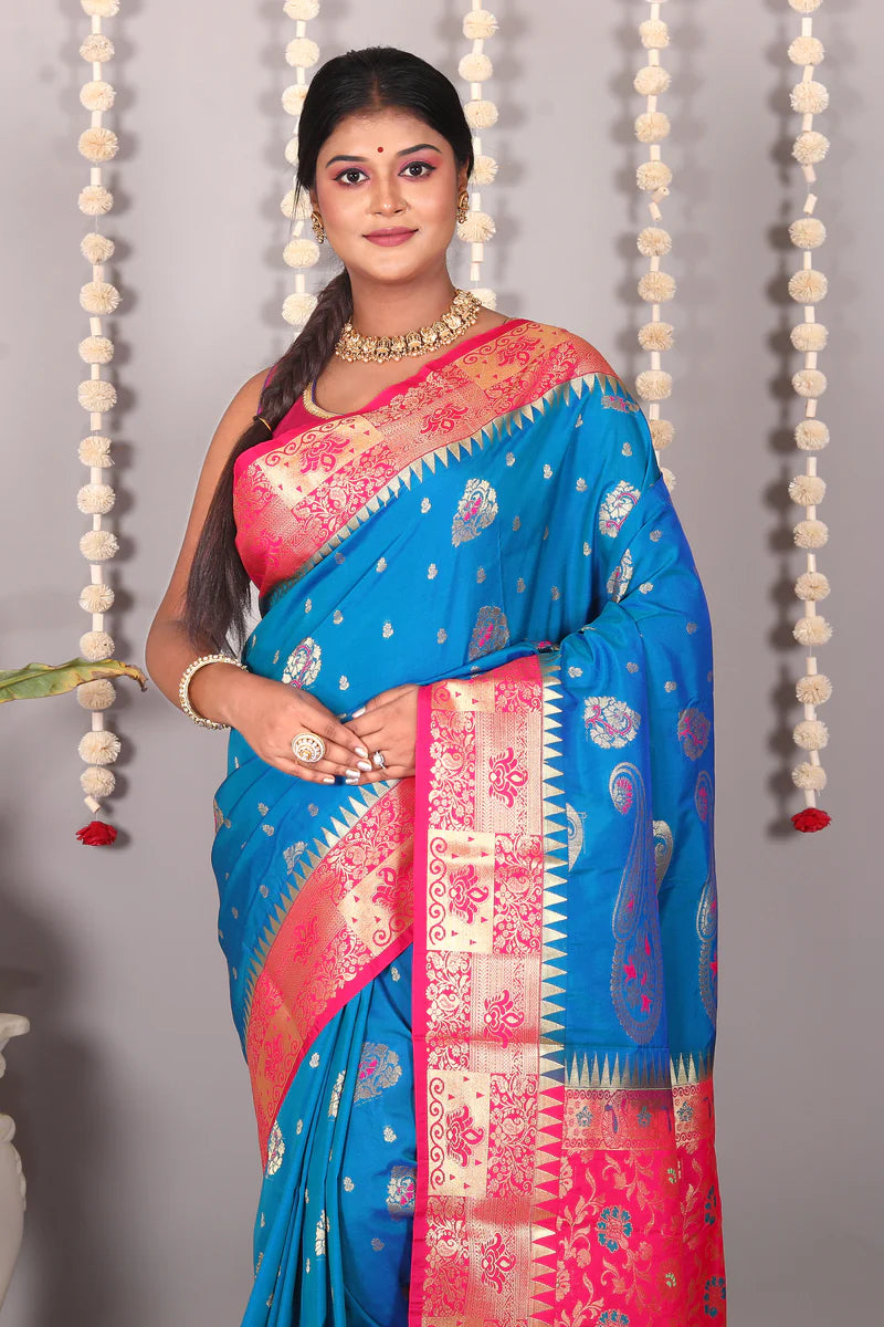 Royal Blue Blended Kanjivaram Silk Saree - Keya Seth Exclusive