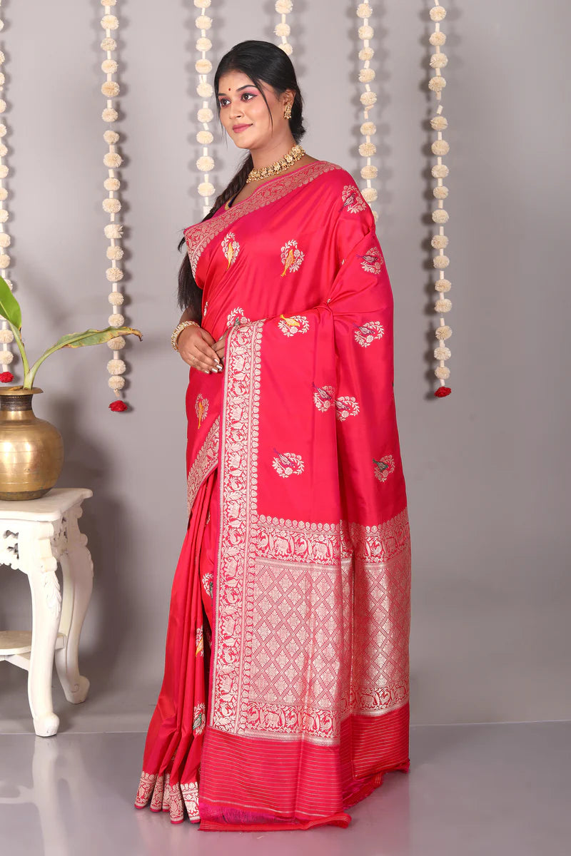 Pink Pure Katan Silk Saree - Keya Seth Exclusive