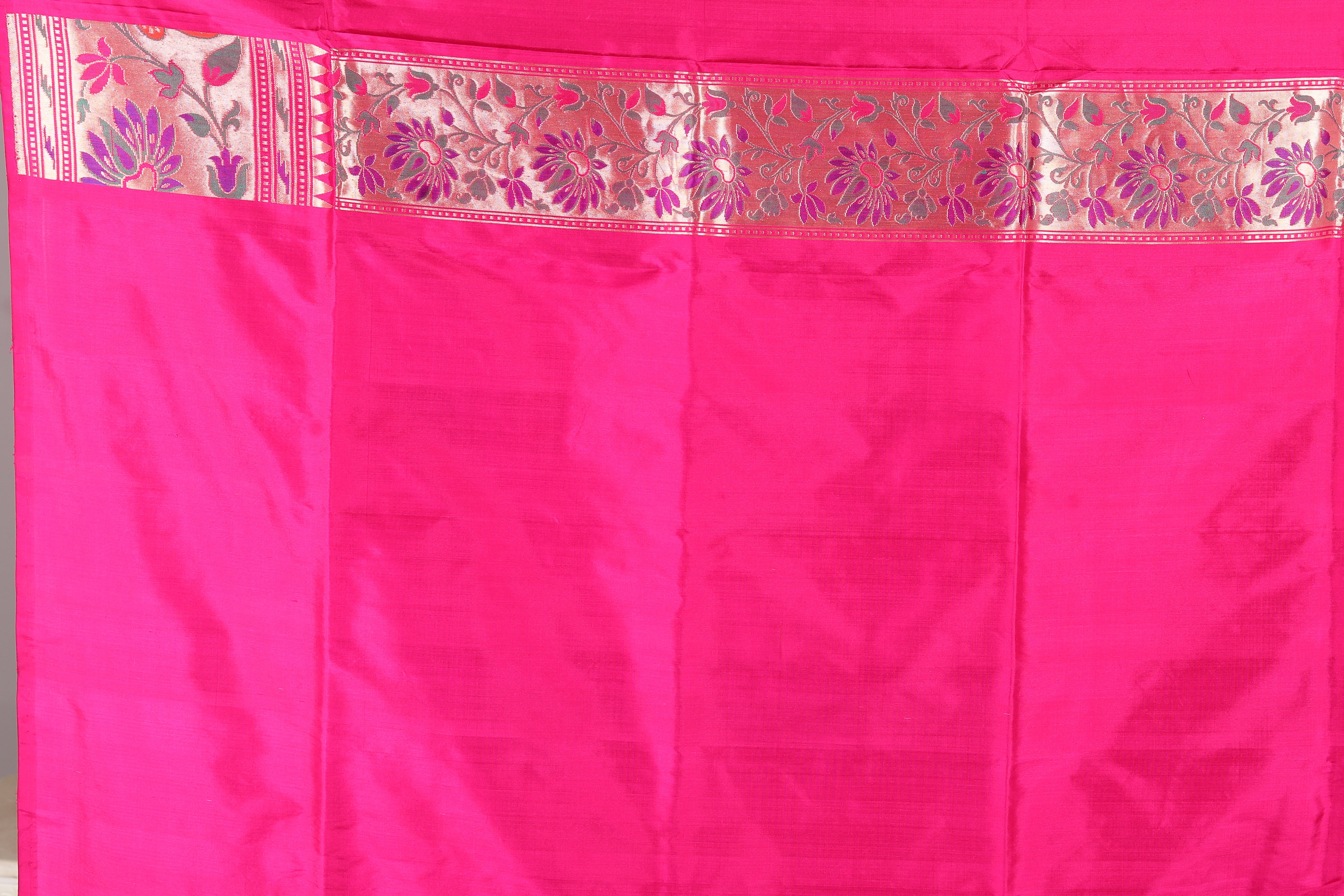 Pink Pure Katan Banarasi Silk Saree - Keya Seth Exclusive
