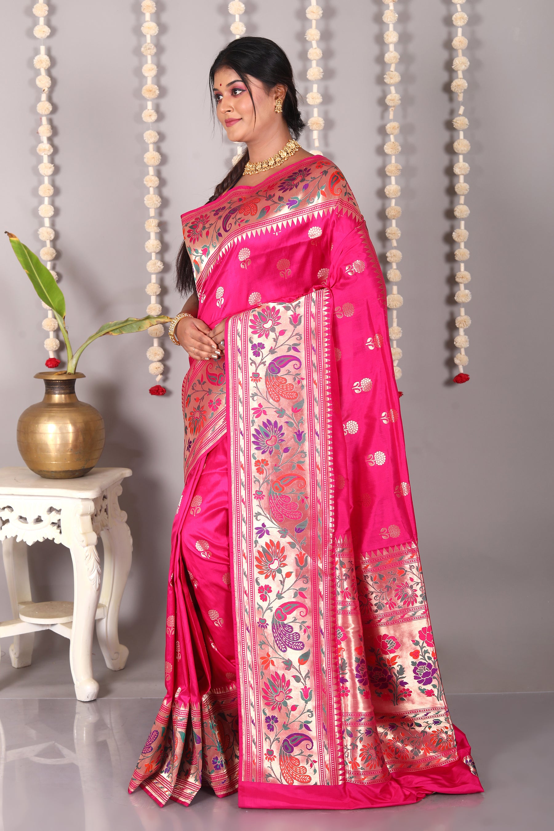 Pink Pure Katan Banarasi Silk Saree - Keya Seth Exclusive