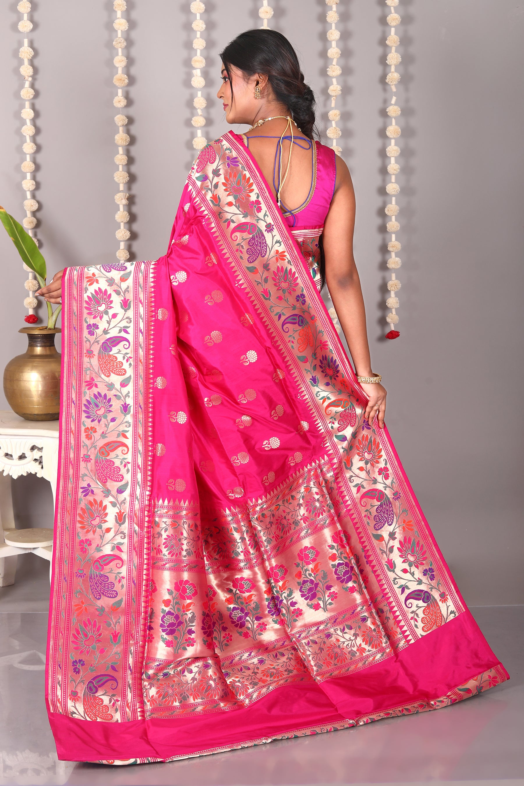 Pink Pure Katan Banarasi Silk Saree - Keya Seth Exclusive