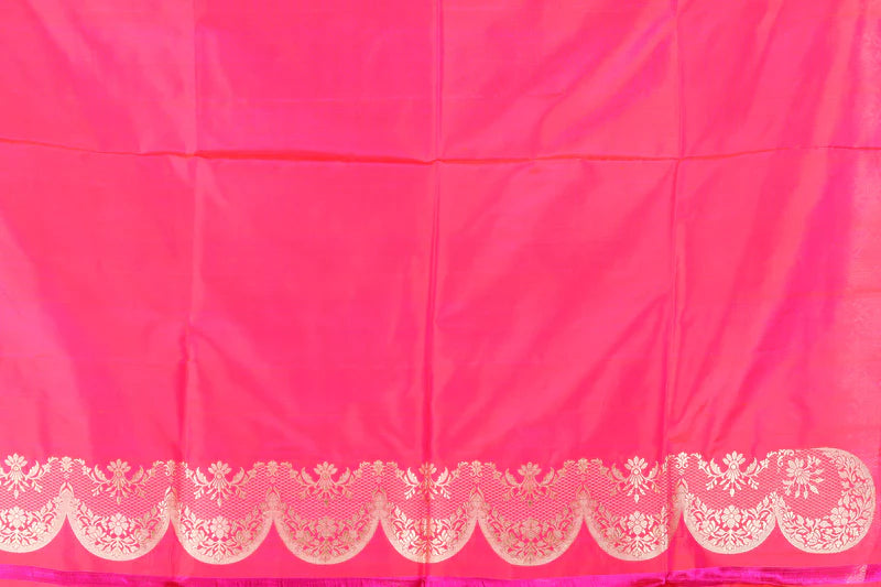 Pink Dual Tone Pure Katan Silk Saree - Keya Seth Exclusive