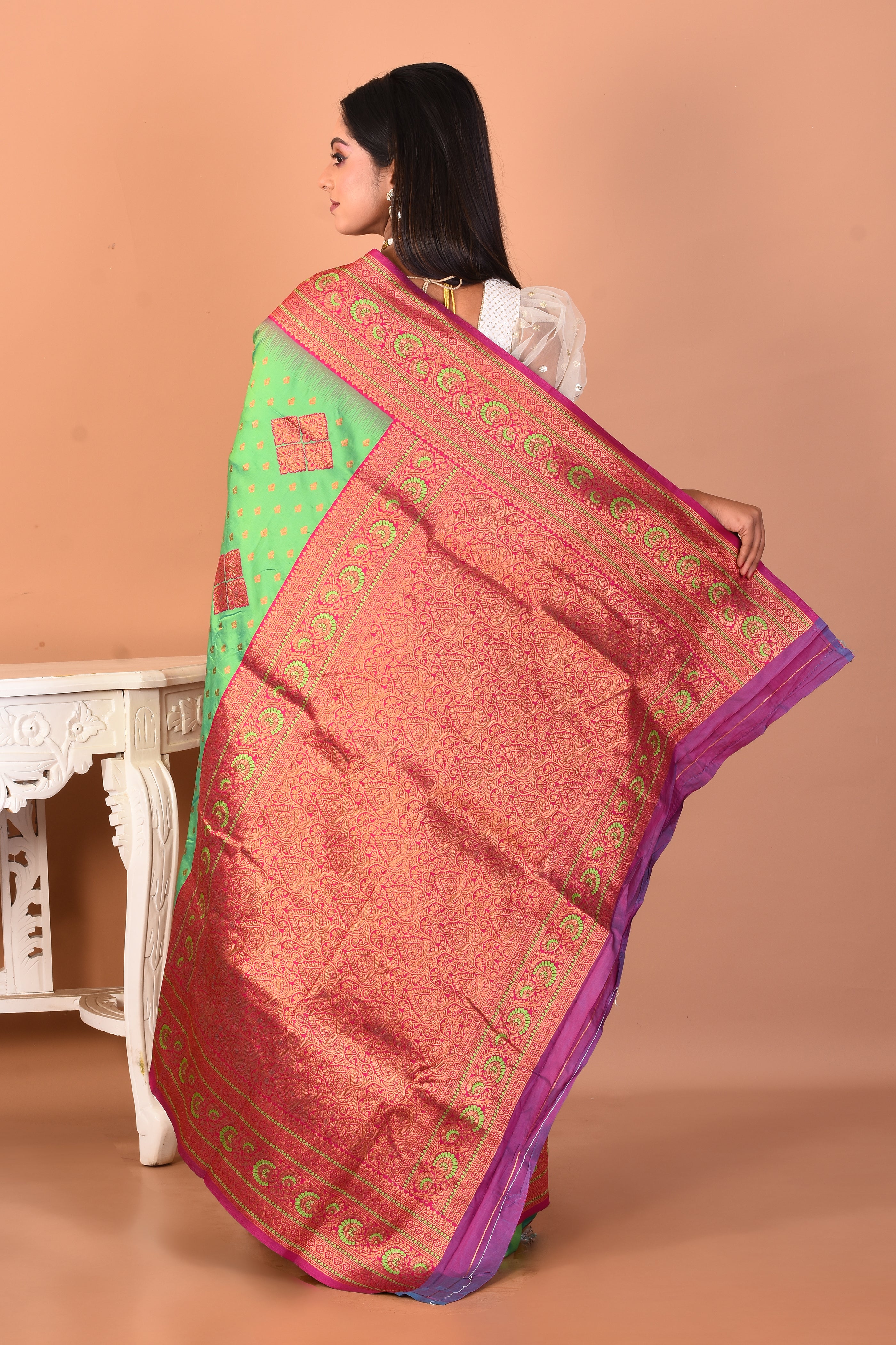Green Blended Kanjivaram Silk Saree - Keya Seth Exclusive