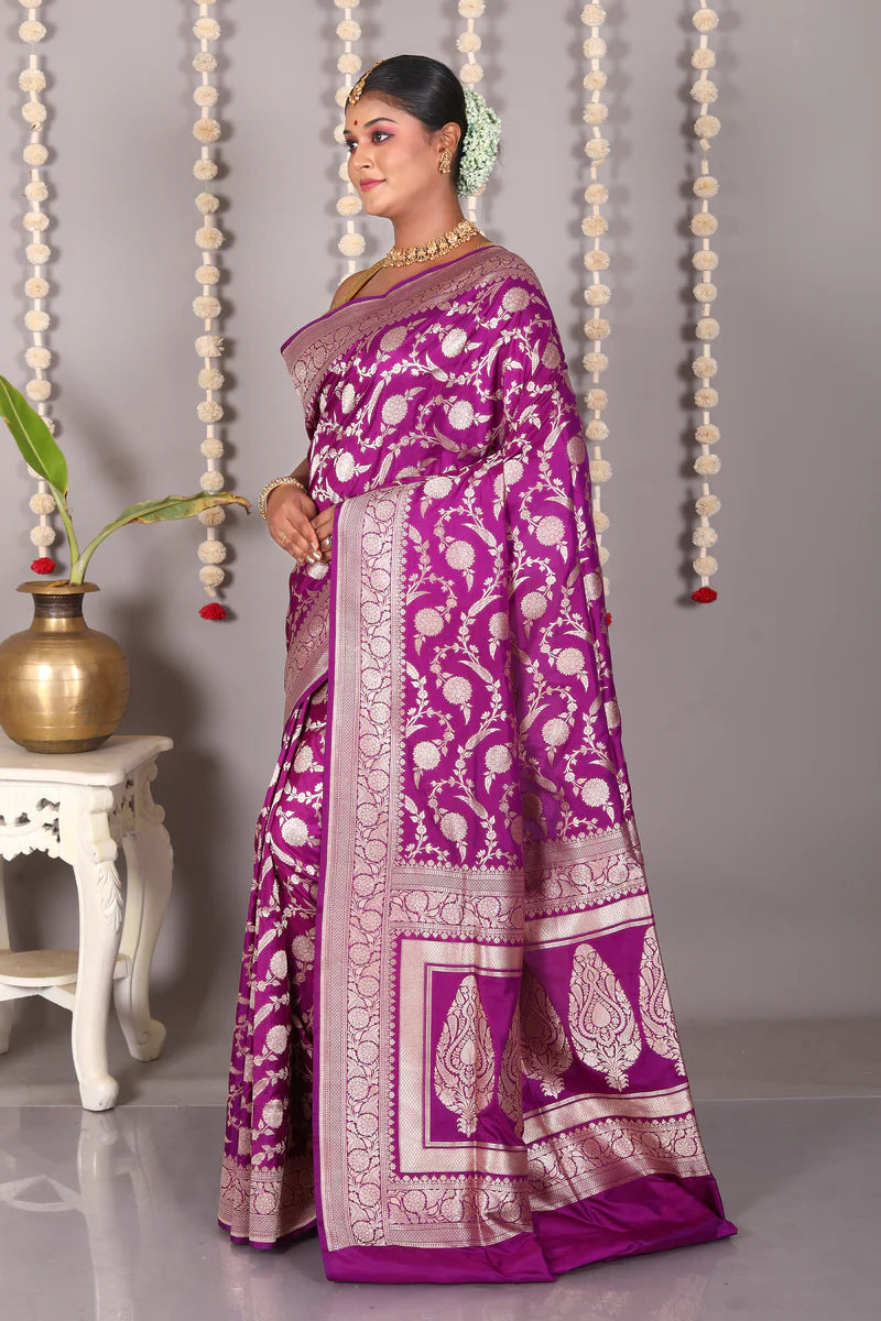 Purple Pure Katan Silk Saree - Keya Seth Exclusive