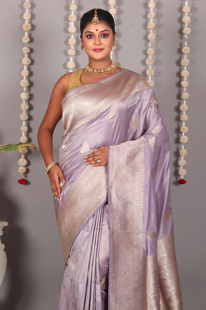 Lavender Pure Katan Silk Saree - Keya Seth Exclusive