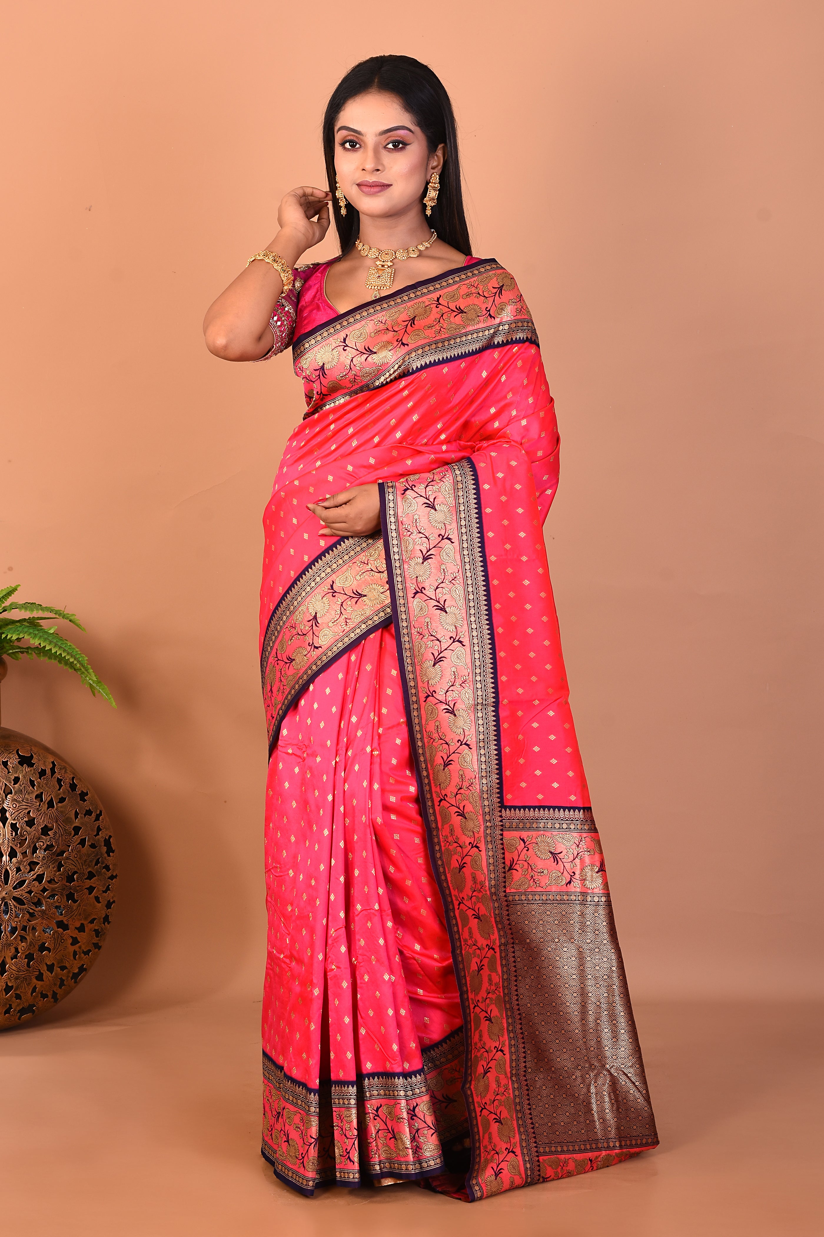 Pink Blended Paithani Silk Saree - Keya Seth Exclusive