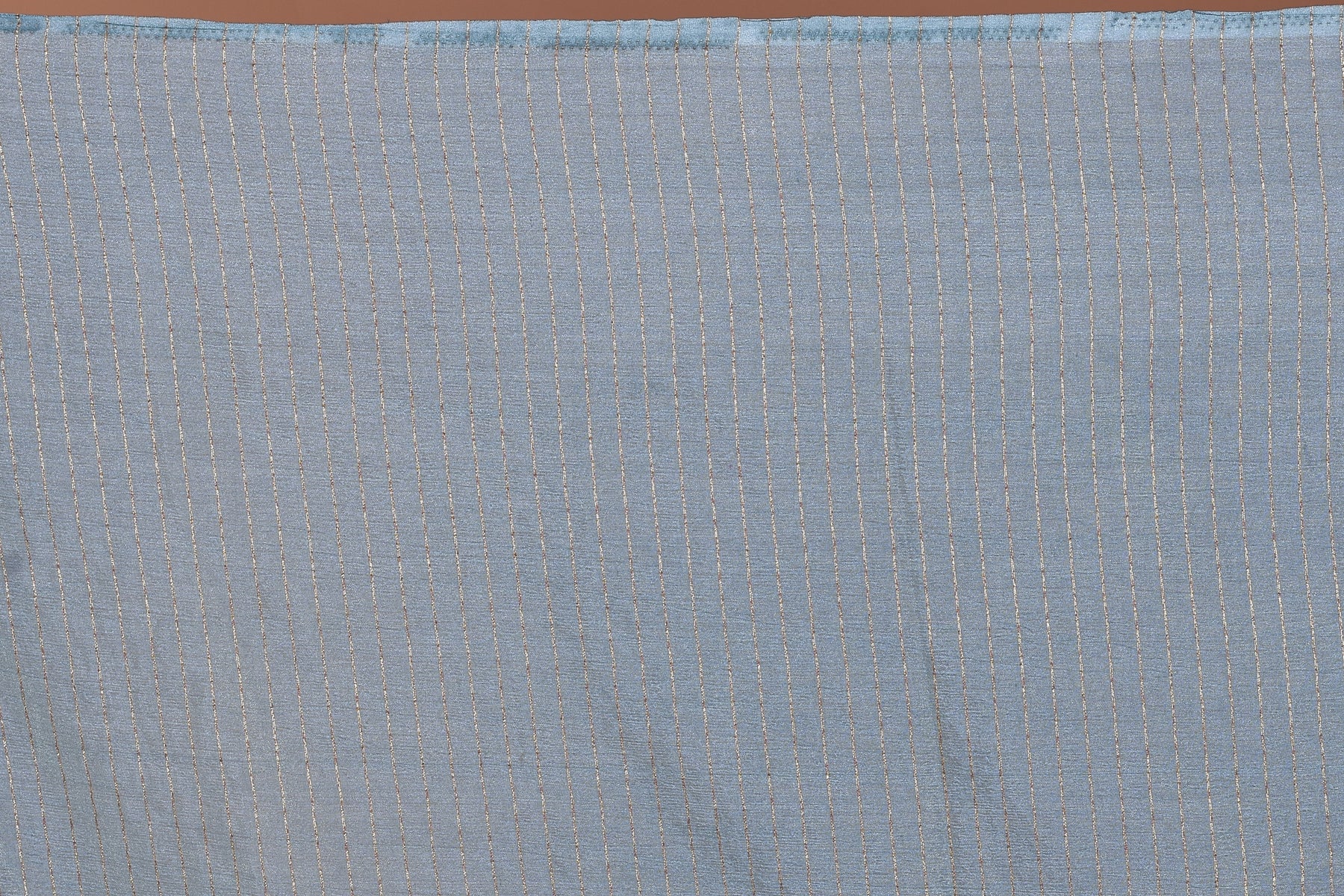 Designer Grey Khaddi Saree with Golden Borders - Keya Seth Exclusive