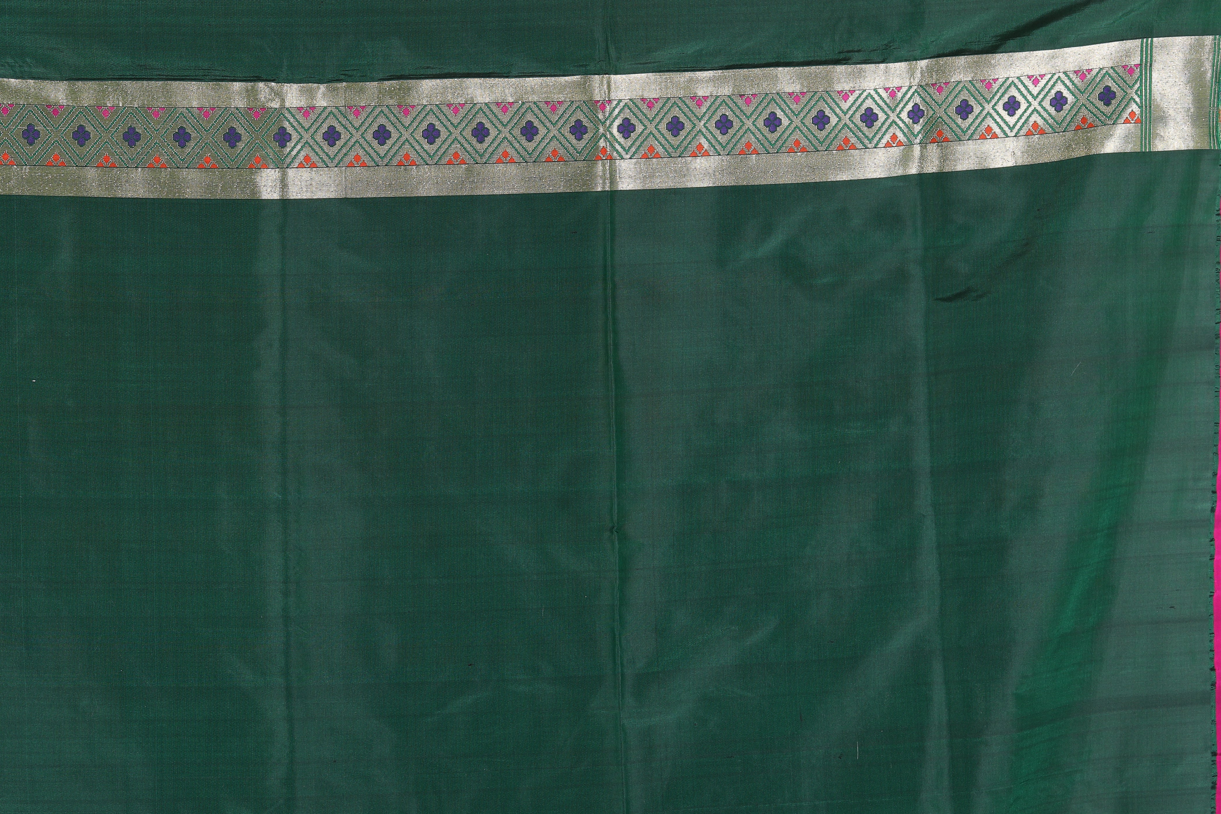 Deep Green Pure Katan Silk Saree - Keya Seth Exclusive