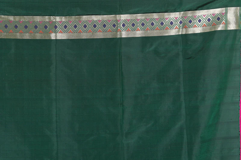 Deep Green Pure Katan Silk Saree - Keya Seth Exclusive