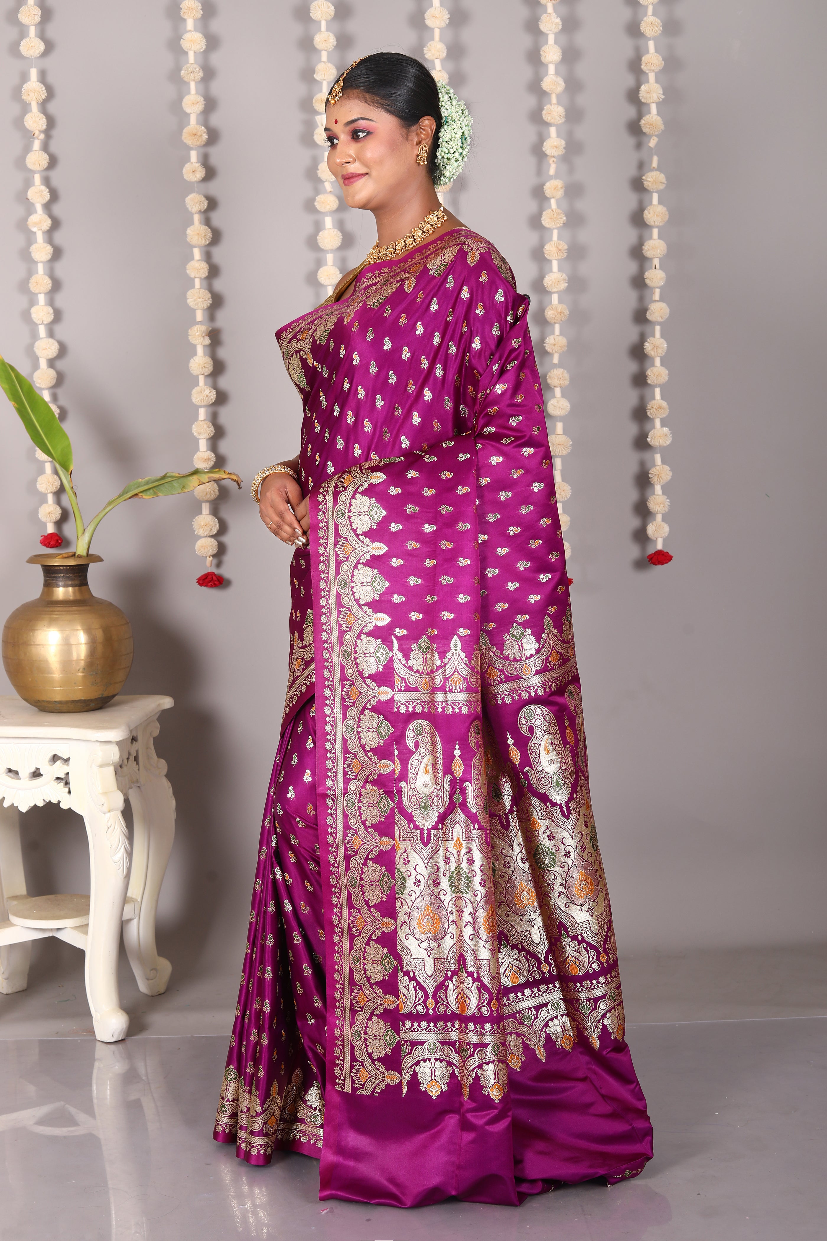 Purple Pure Banarasi Silk Saree - Keya Seth Exclusive
