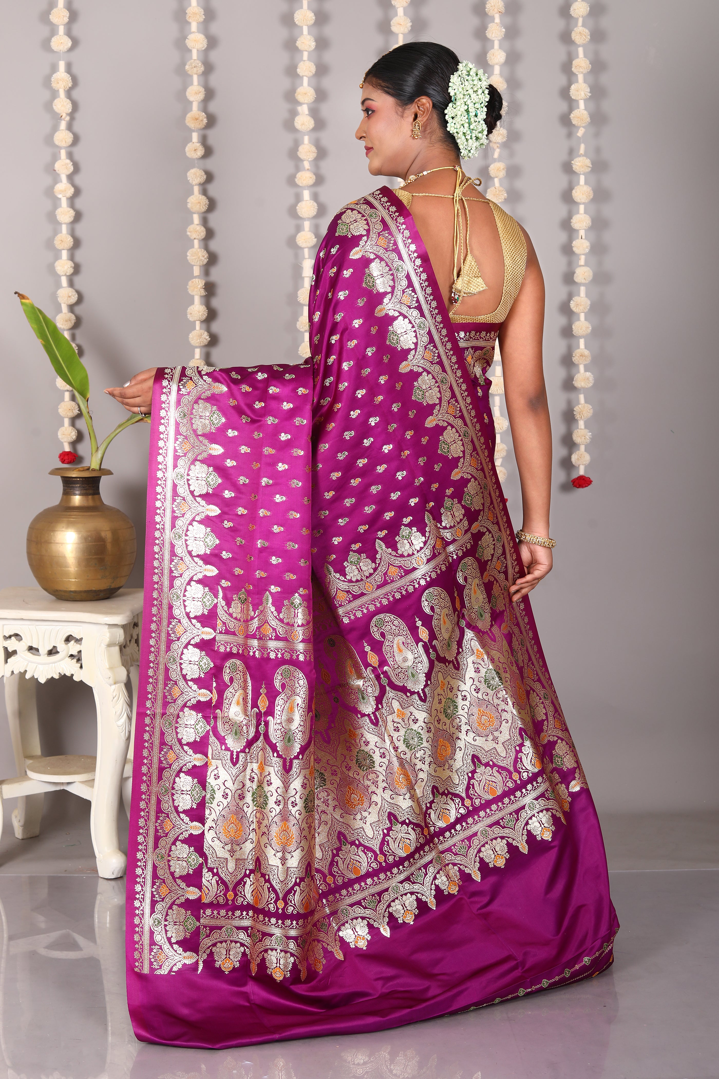 Purple Pure Banarasi Silk Saree - Keya Seth Exclusive