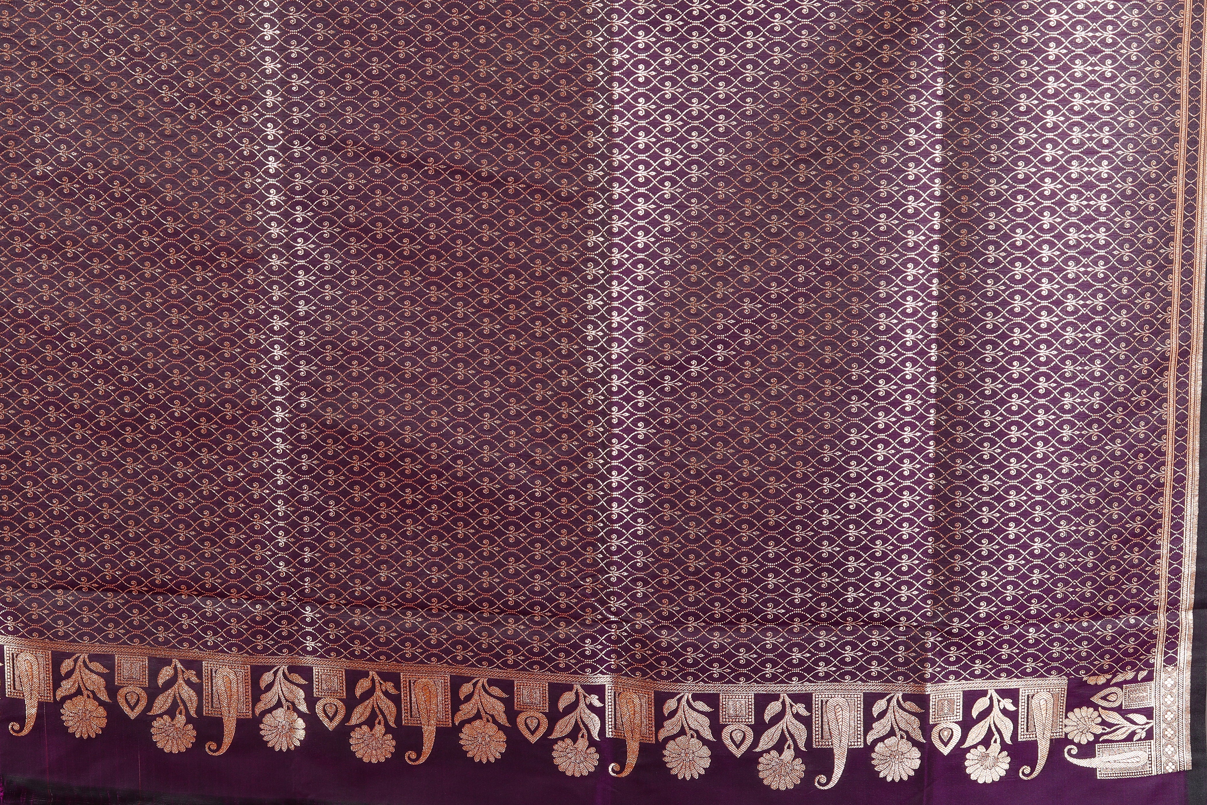 Magenta Blended Mashru Katan Banarasi Silk Saree - Keya Seth Exclusive