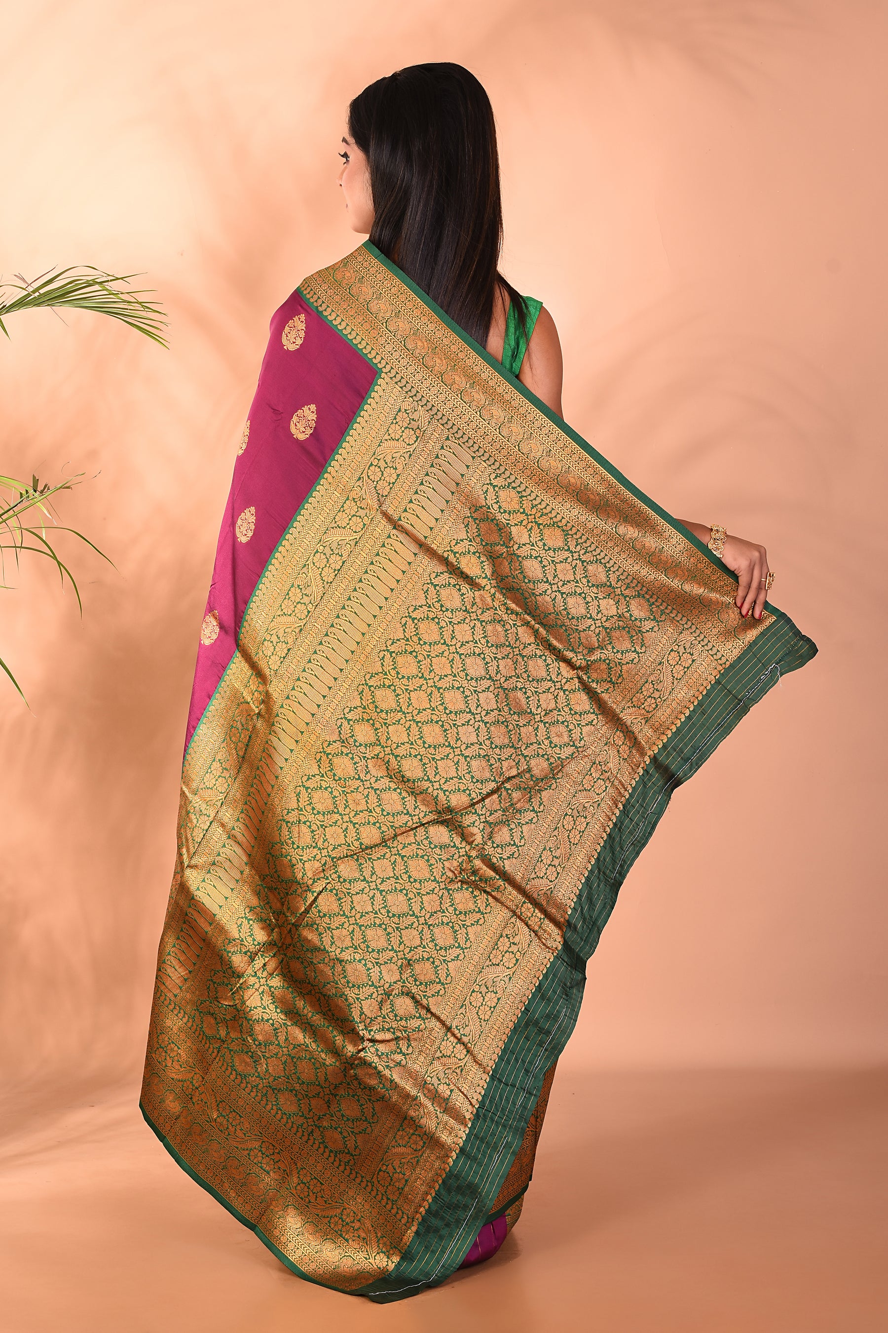 Deep Purple Blended Katan Silk Saree - Keya Seth Exclusive