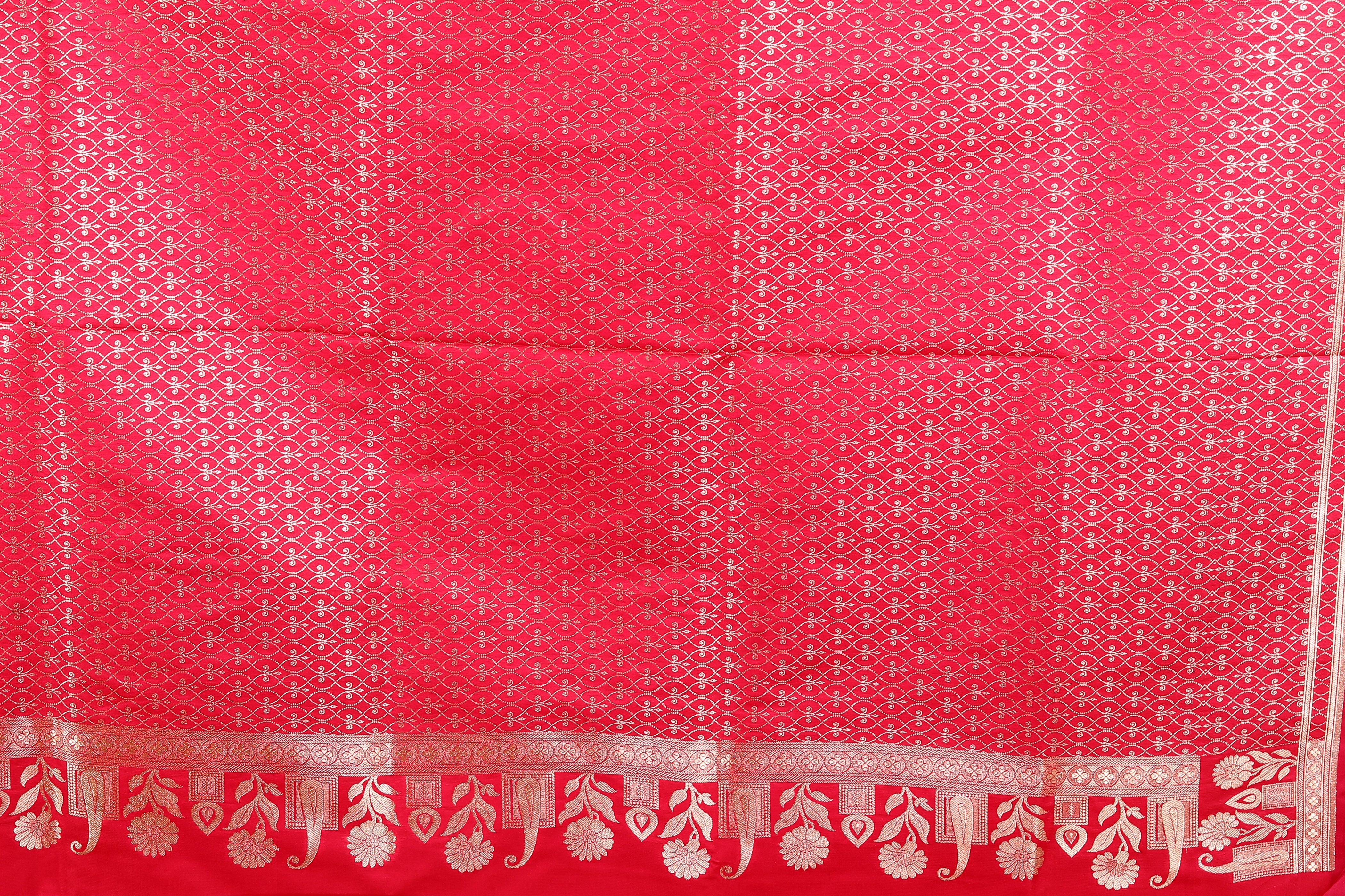 Red Blended Mashru Katan Banarasi Silk Saree - Keya Seth Exclusive