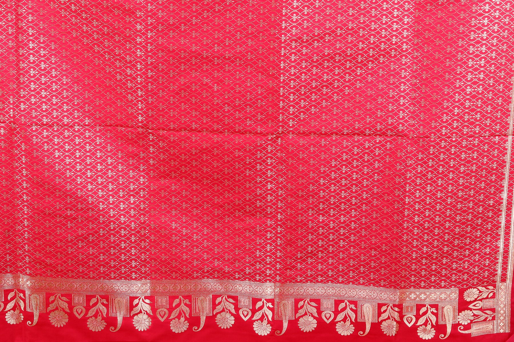 Red Blended Mashru Katan Banarasi Silk Saree - Keya Seth Exclusive